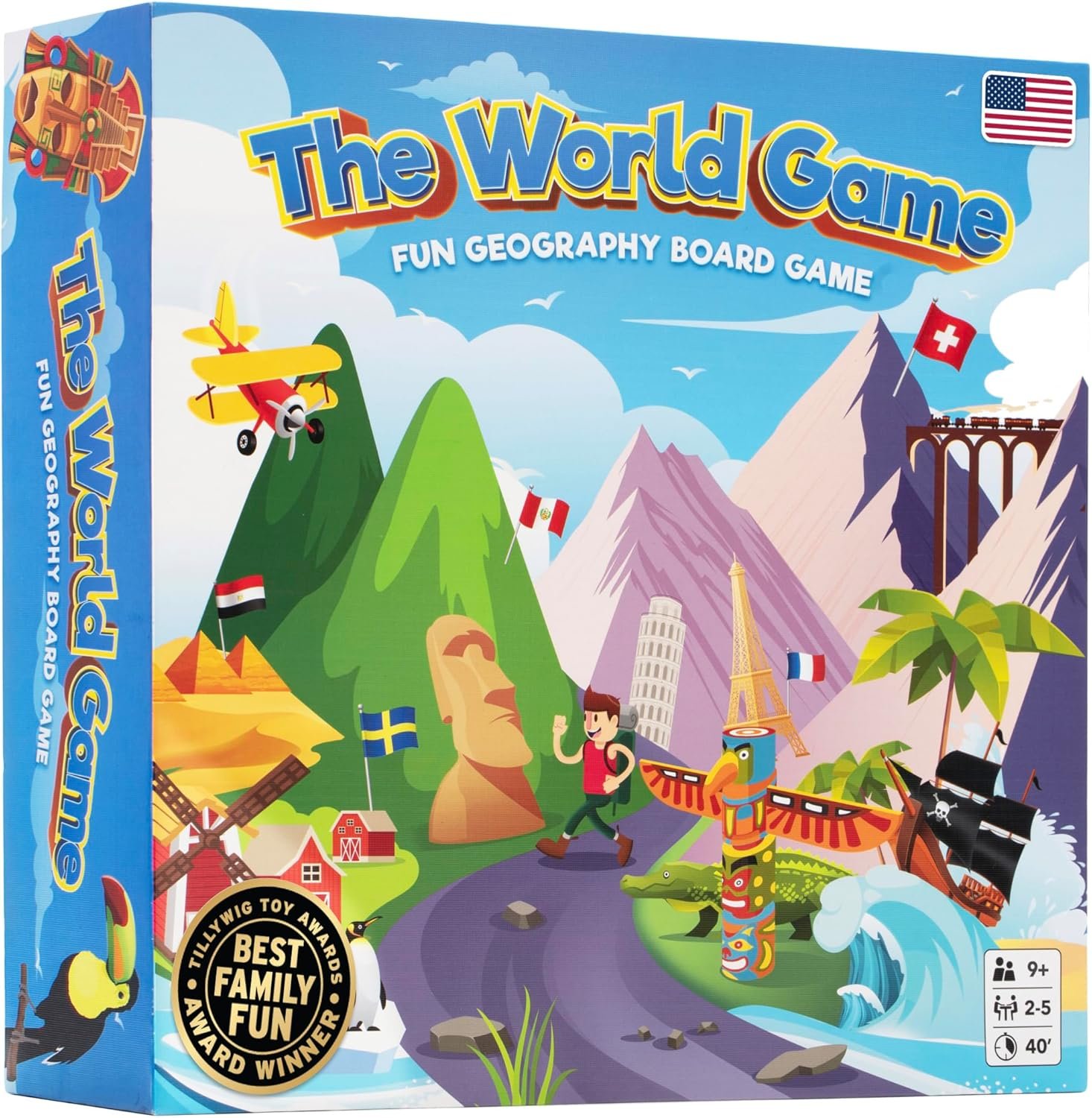 The World Game – Fun Geography Board Game – Educational Game for Kids & Adults – Cool Learning Gift Idea for Teenage Boys & Girls, 2-5 Players