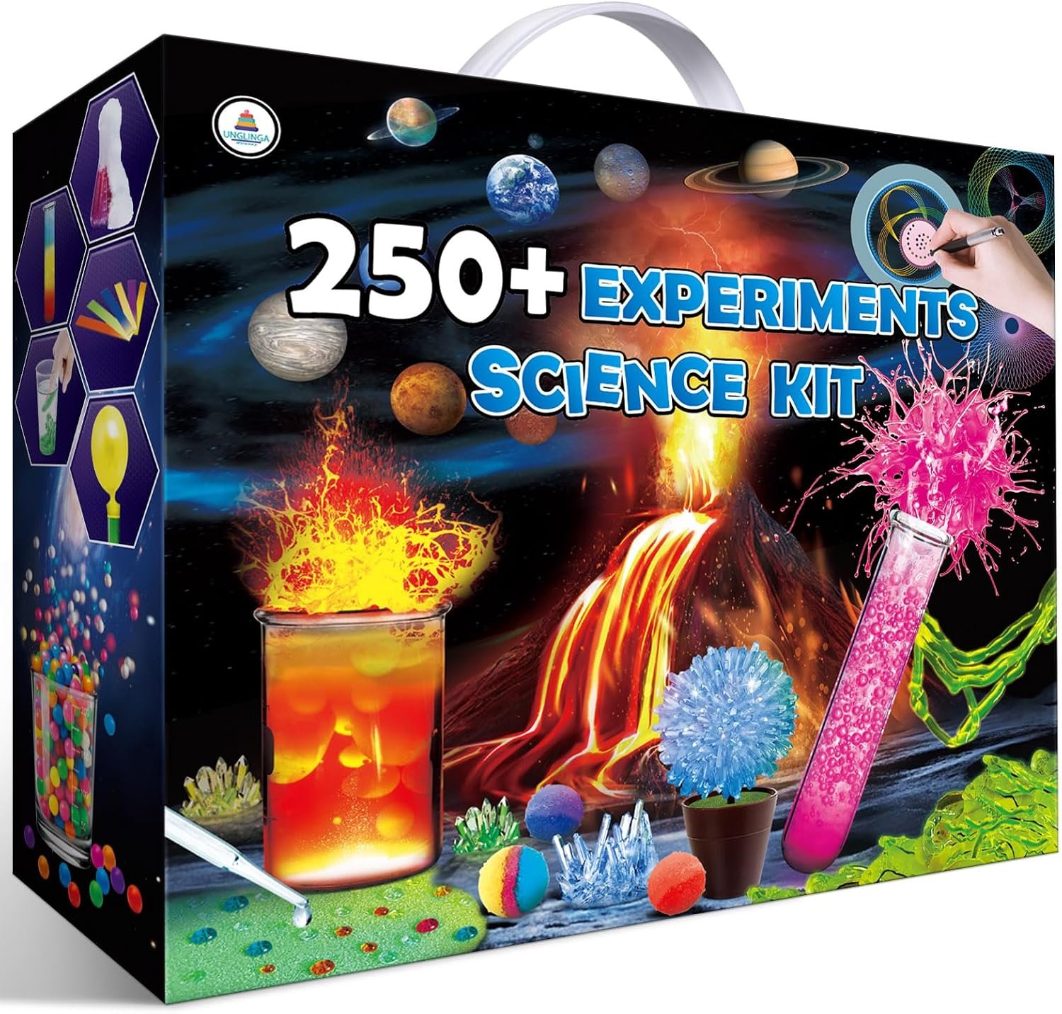UNGLINGA 250+ Science Experiments Kits for Kids, Chemistry Set | Volcano Scientist Kit, Boys Girls Toys Birthday Gifts Ideas, Chemistry Set, S.T.E.M Educational Project