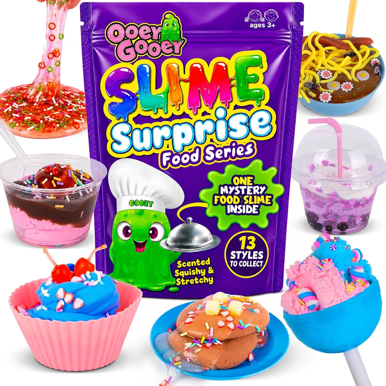 Slime Surprise Toys for Kids – Mystery Food Slime Toys for Girls Ages 6-8, Scented Stretchy Slime Kit, Fun Kids Activity, Birthday Gift for Girls Ages 5 6 7 8 9 10