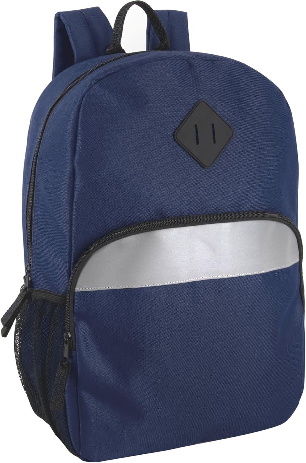 Trail maker 17″ Backpack – Reflective School Backpack with Padded Straps, Water Bottle Pockets for Kids & Adults, School Travel Camp (Navy)