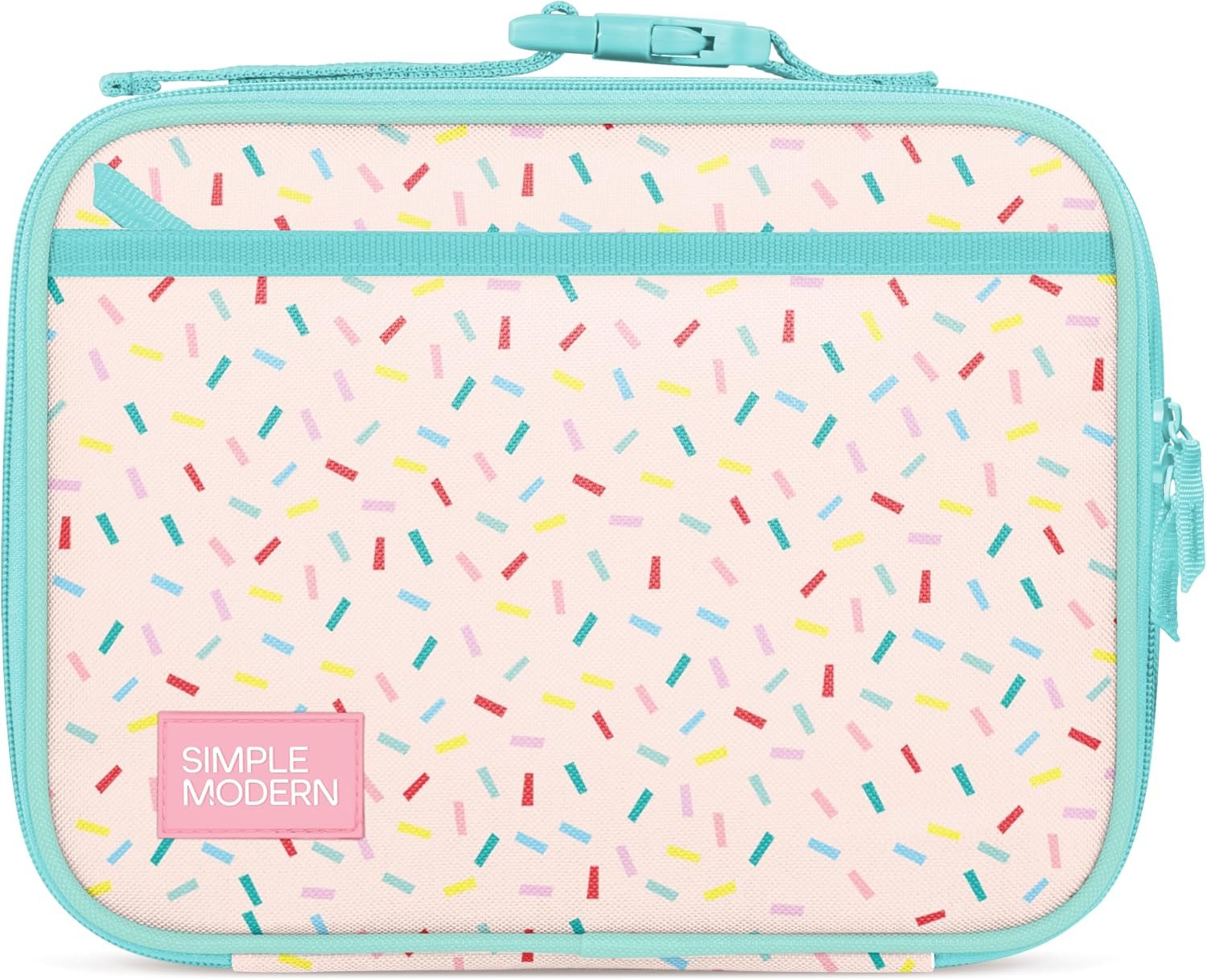 Simple Modern Kids Lunch Box & Insulated Lunch Bag for School | Confetti | Hadley Cute Lunch Box for Girls, Boys, Toddlers | Fits Bento Box, Lunch Containers | Small Lunch Bag | Confetti on Cream