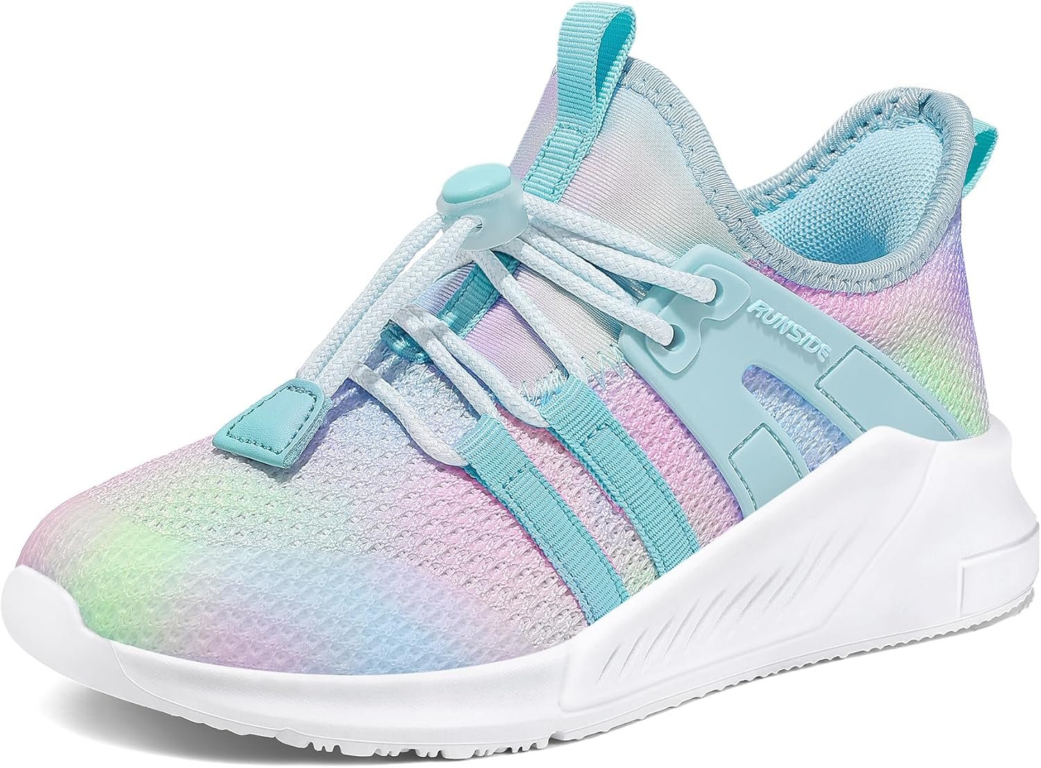 RUNSIDE Girls Lightweight Lace-up Gradient Running Sneakers | Walking, Tennis, Sports, Toddler/Little Kid/Big Kid