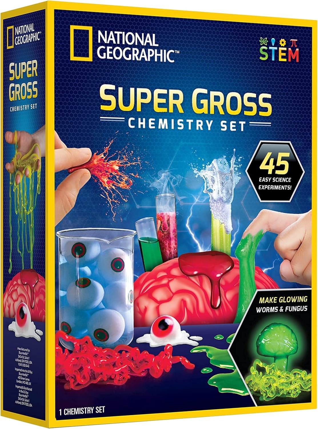 National Geographic Gross Science Kit with 45 Experiments for Kids 8-12 | Brain Dissection, Slime Making, Creepy STEM Projects, Chemistry Activities, Gross Science Experiments, Birthday Gift