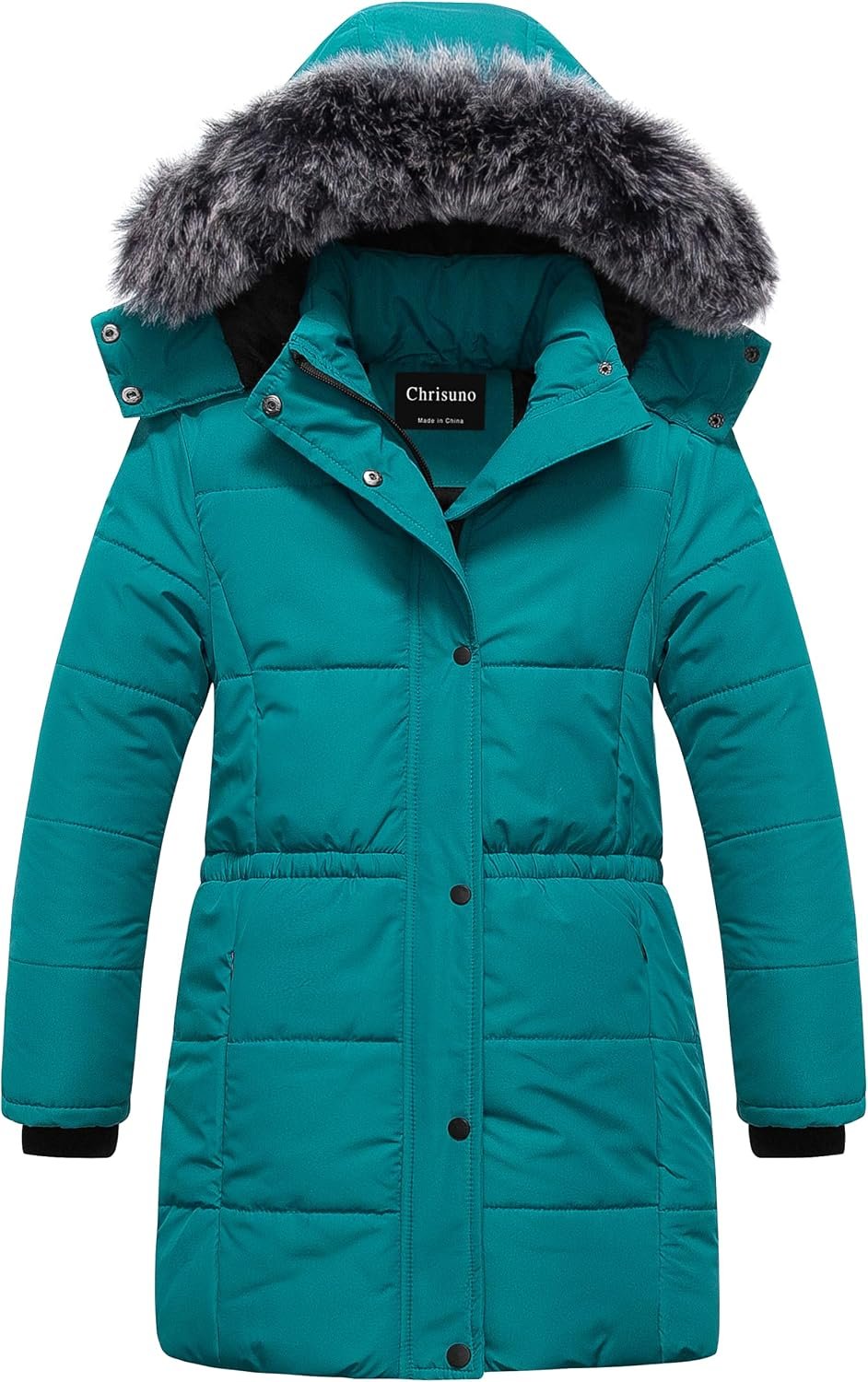 Chrisuno Girl’s Long Parka Warm Winter Coat Water Resistant Quilted Puffer Jacket Snow Outwear