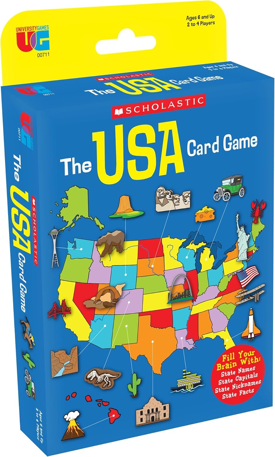Scholastic USA Travel Card Game, State Capitals & Geography, Ages 6+