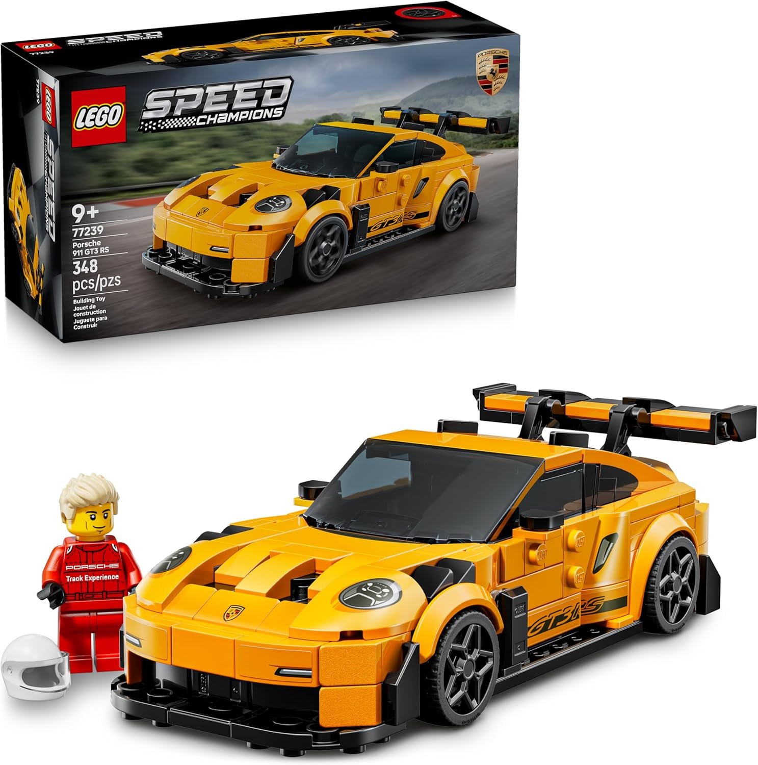 LEGO Speed Champions Porsche 911 GT3 RS Super Car Toy – Model Kit & Pretend Play Toy for Boys & Girls, Ages 9+ – Sports Car Building Set for Kids & Racing Fans – Gift Idea for Birthdays – 77239