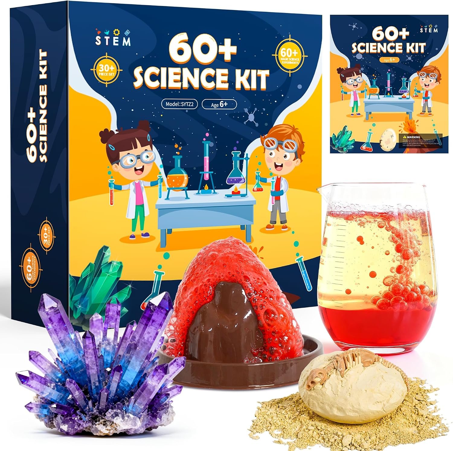 Melican 60+ Science Experiment Kit for Kids Ages 8+, STEM Educational Science Gifts for Kids, First Science Kit for Boys Girl Birthday