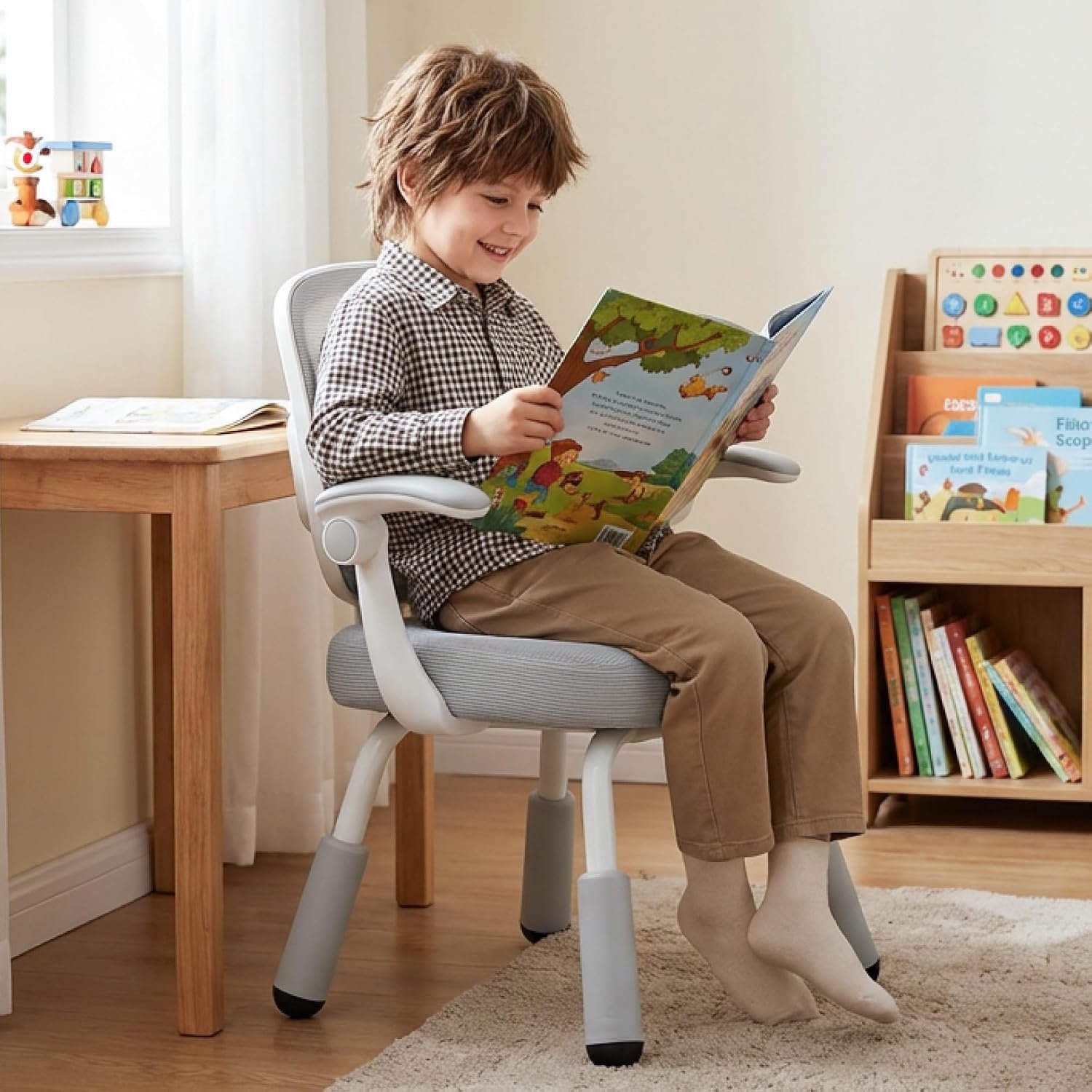 ERIYA Kids Desk Chair, Kids Study Chair with Back Support, Ergonomic Design | Multifunctional for Study, Work & Dining – Ideal for Boys & Girls’ Bedrooms & Schools