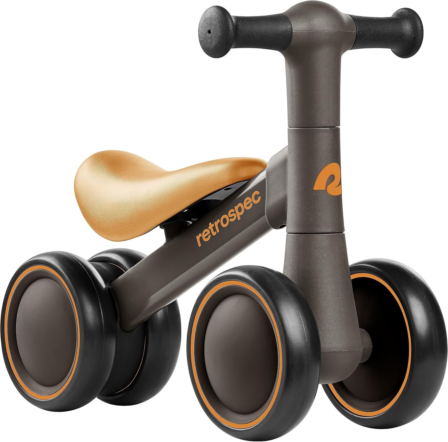Retrospec Cricket 2 Baby Walker Balance Bike with 4 Wheels – Safe Learning Toy for Ages 12-24 Months – Scratch-Resistant Indoor Outdoor Toddler Riding Toy with Steering Limit & Soft Grips