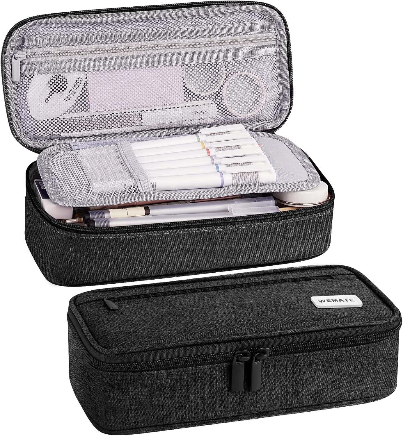 WEMATE Pencil Case, Large Storage Organizer, Makeup Bag, Teacher Must – have, Big Pencil Pouch, Marker Case for College