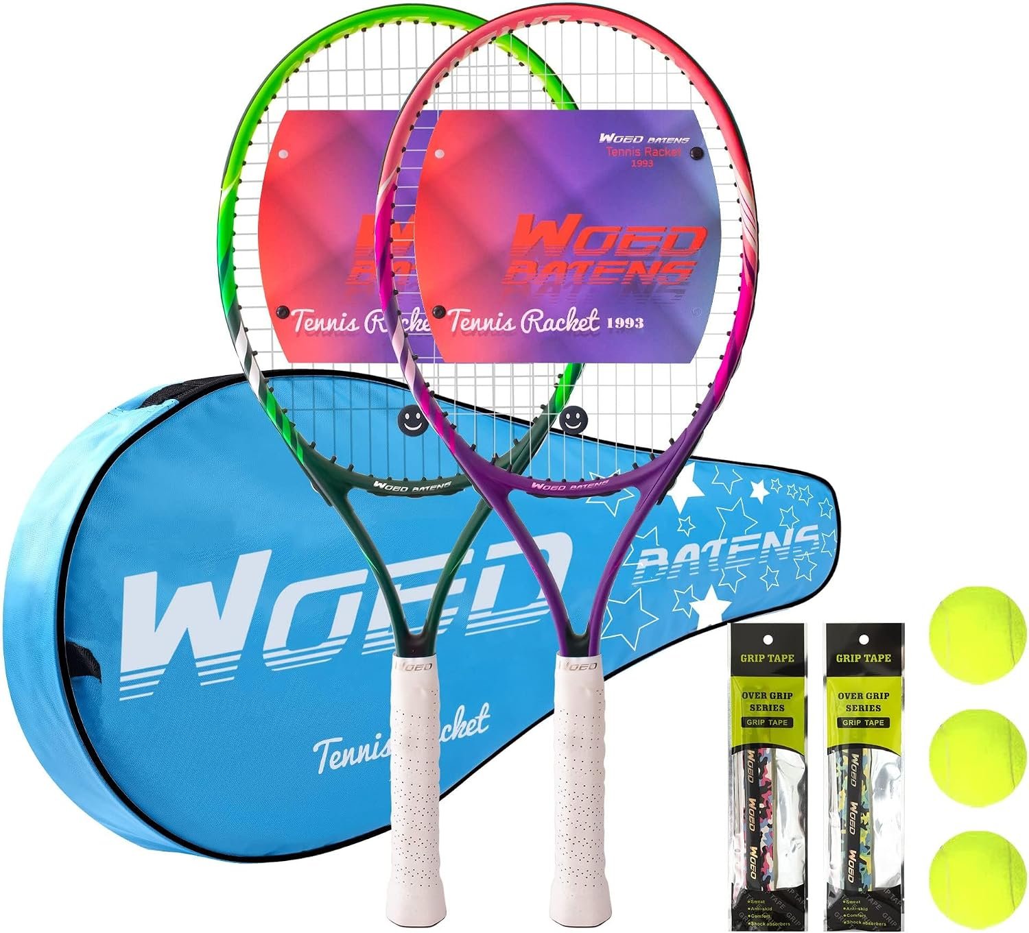 19″ 23″ 25″ Kids Tennis Racket Junior/Youth Tennis Racquet with Tennis Ball Carry Bag Overgrips Vibrations Dampers…