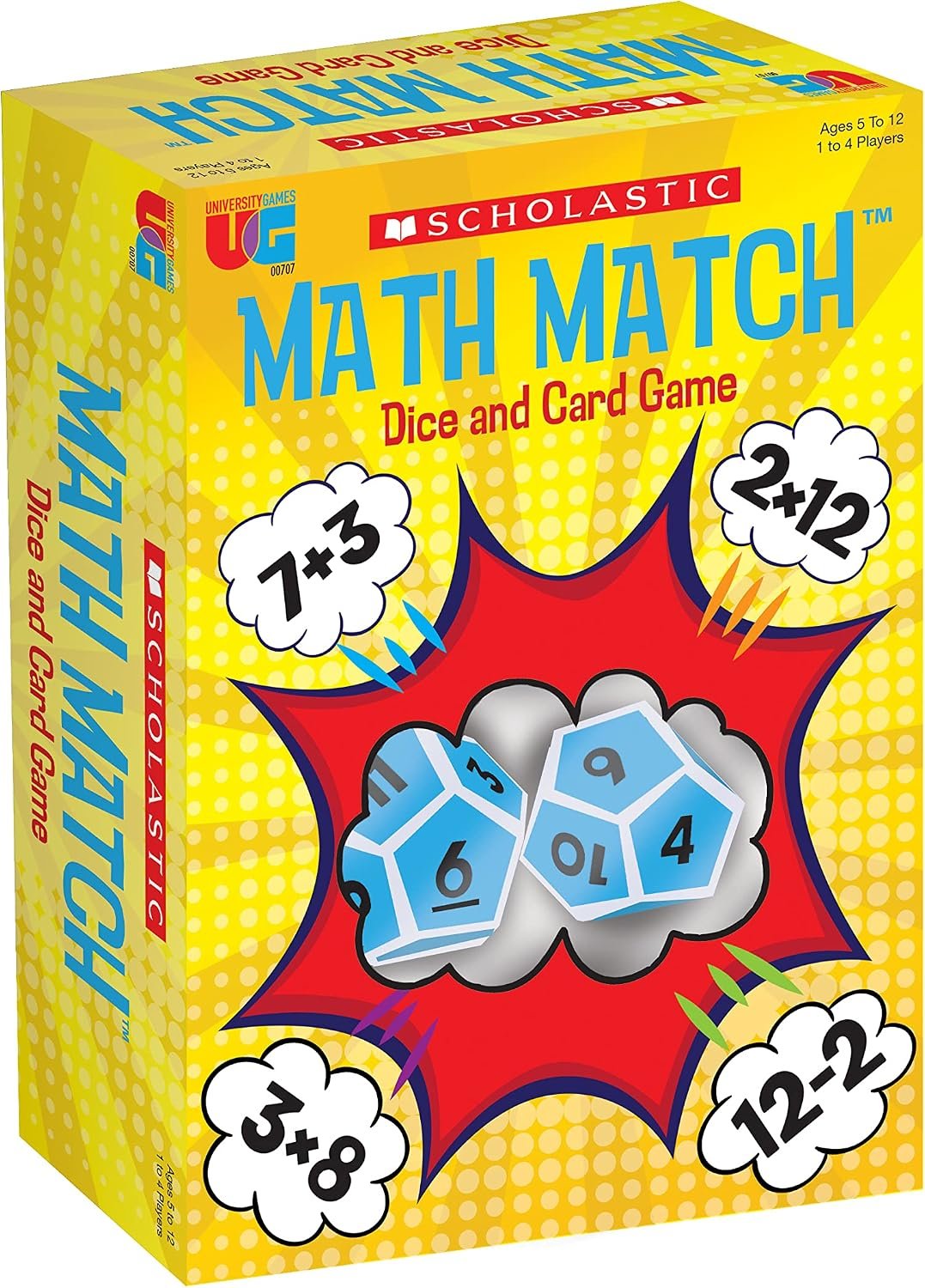 Scholastic Math Match Travel Dice Game, Math Learning Ages 5+