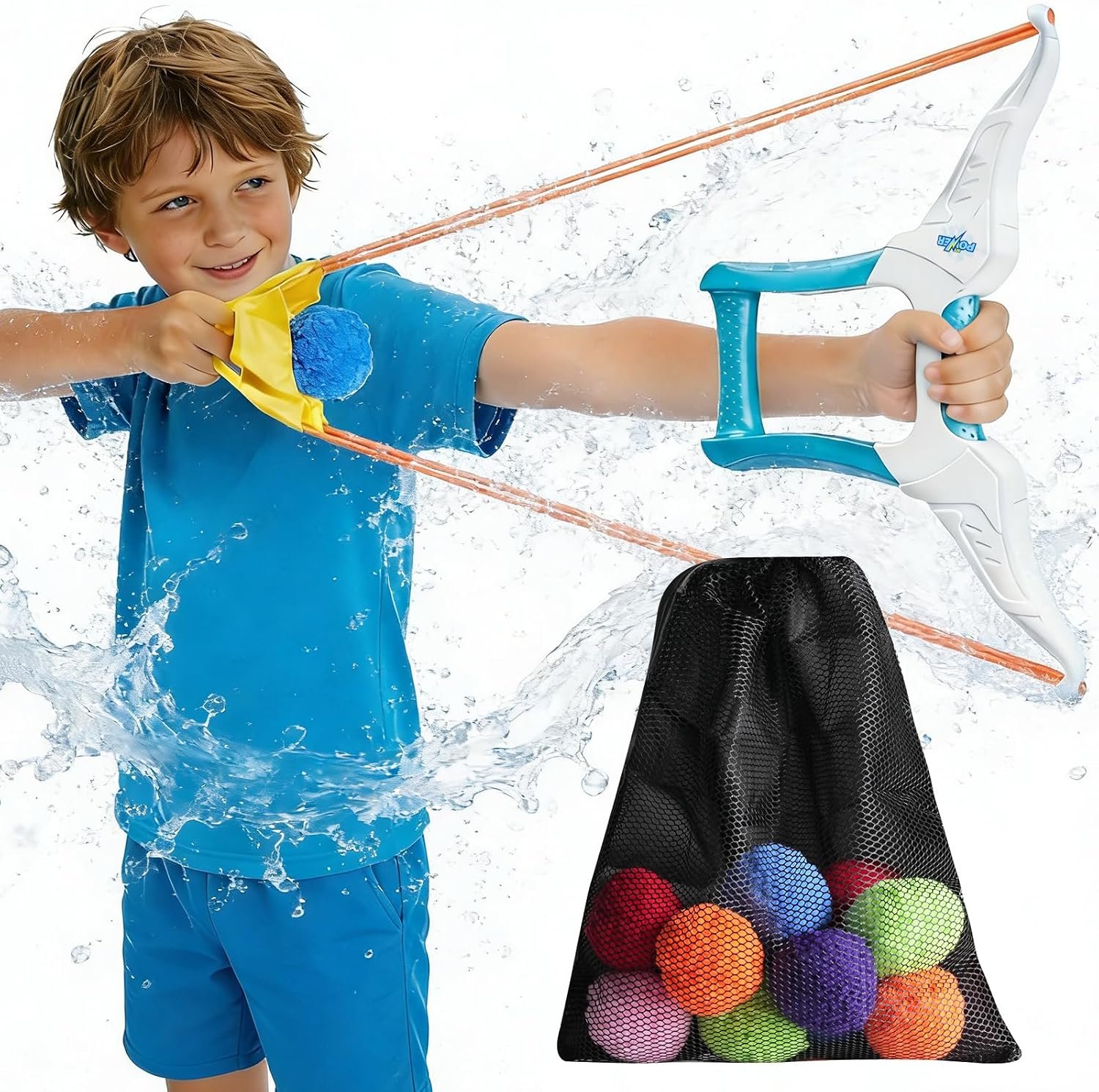 Water Balloon Launcher Slingshots for Kids with 12 Pcs Reusable Water Balloons Pool Toys for 3-10 Years Old Boys & Girls Outdoor Backyard Water Games Beach Toy