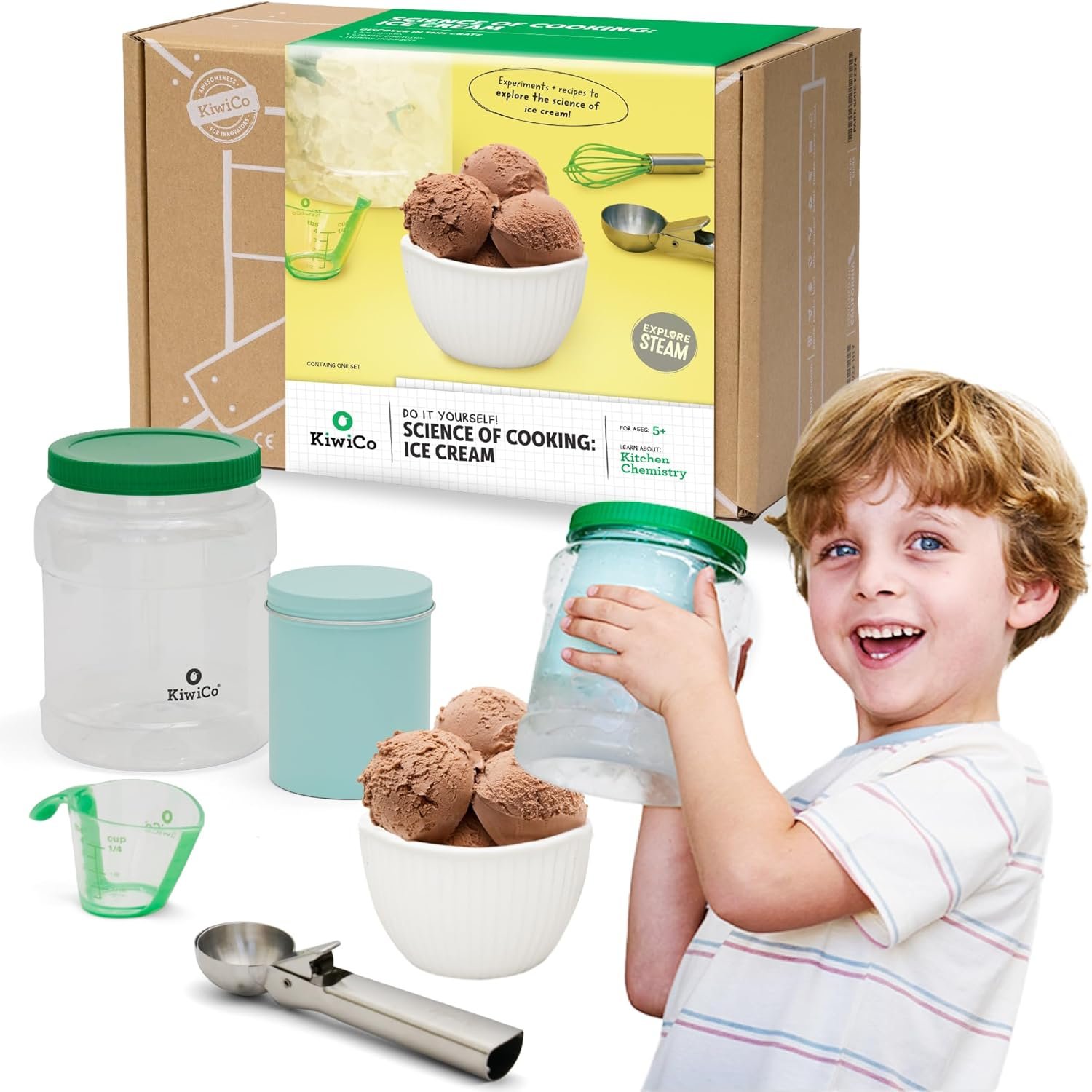 KiwiCo – Science of Cooking: Ice Cream, Learning Cooking Through Chemistry Project, STEM Kit & Science Gift for Ages 5+