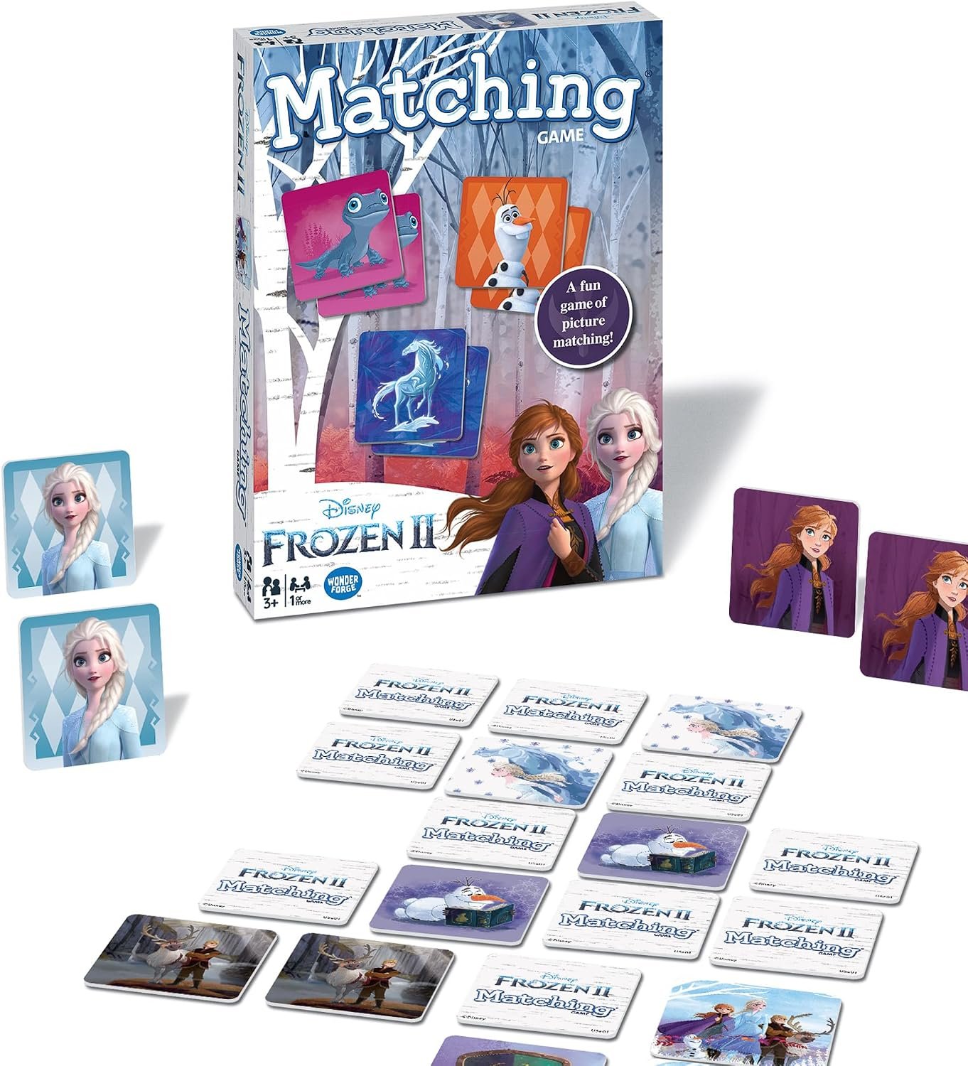 Wonder Forge Frozen 2 Memory Matching Game for Kids Ages 3-5 – Toddler Learning & Educational Toys Featuring Anna, Elsa, and Olaf – Fun Disney Toys