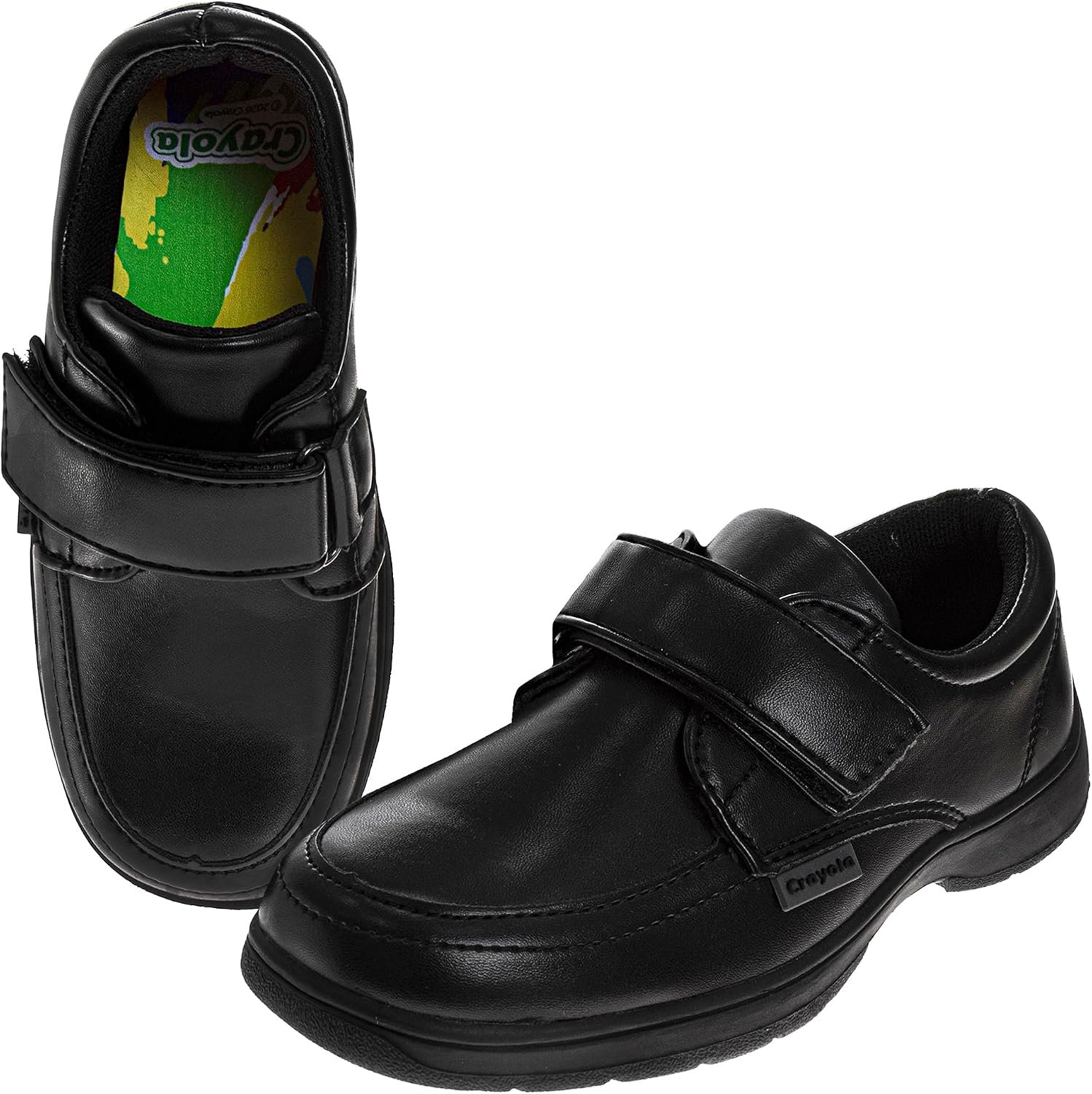 Crayola Boys Black School Uniform Dress Shoes Lace-Up & Strap Styles Classic Formal Shoes Toddler 7–10 Little Kid 11–13 Big Kid 1–4