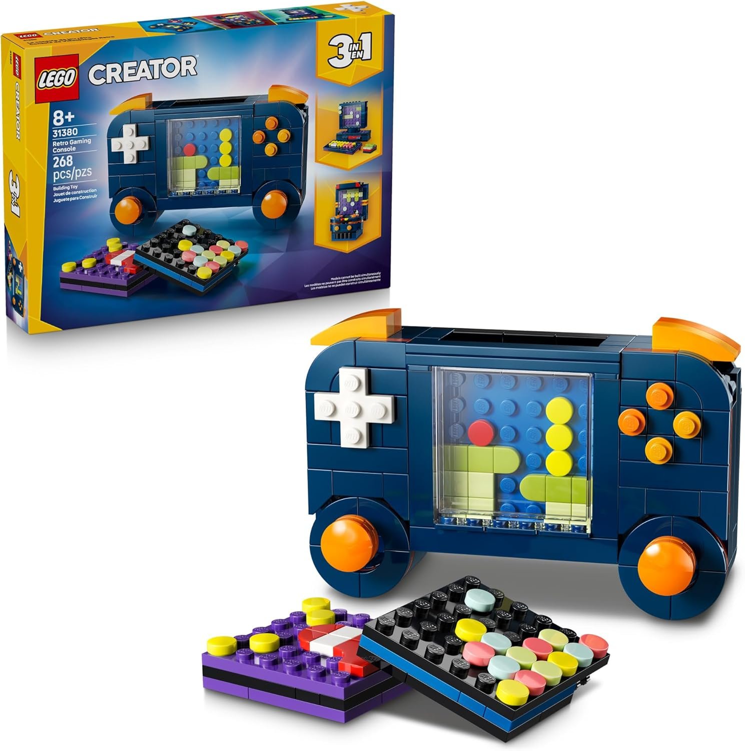 LEGO Creator 3 in 1 Retro Gaming Console Building Toy for Boys & Girls – Kids Build a Console, Mini Arcade Game, or Mini Computer – Gift Idea for Gaming Fans, Ages 8+ – 31380