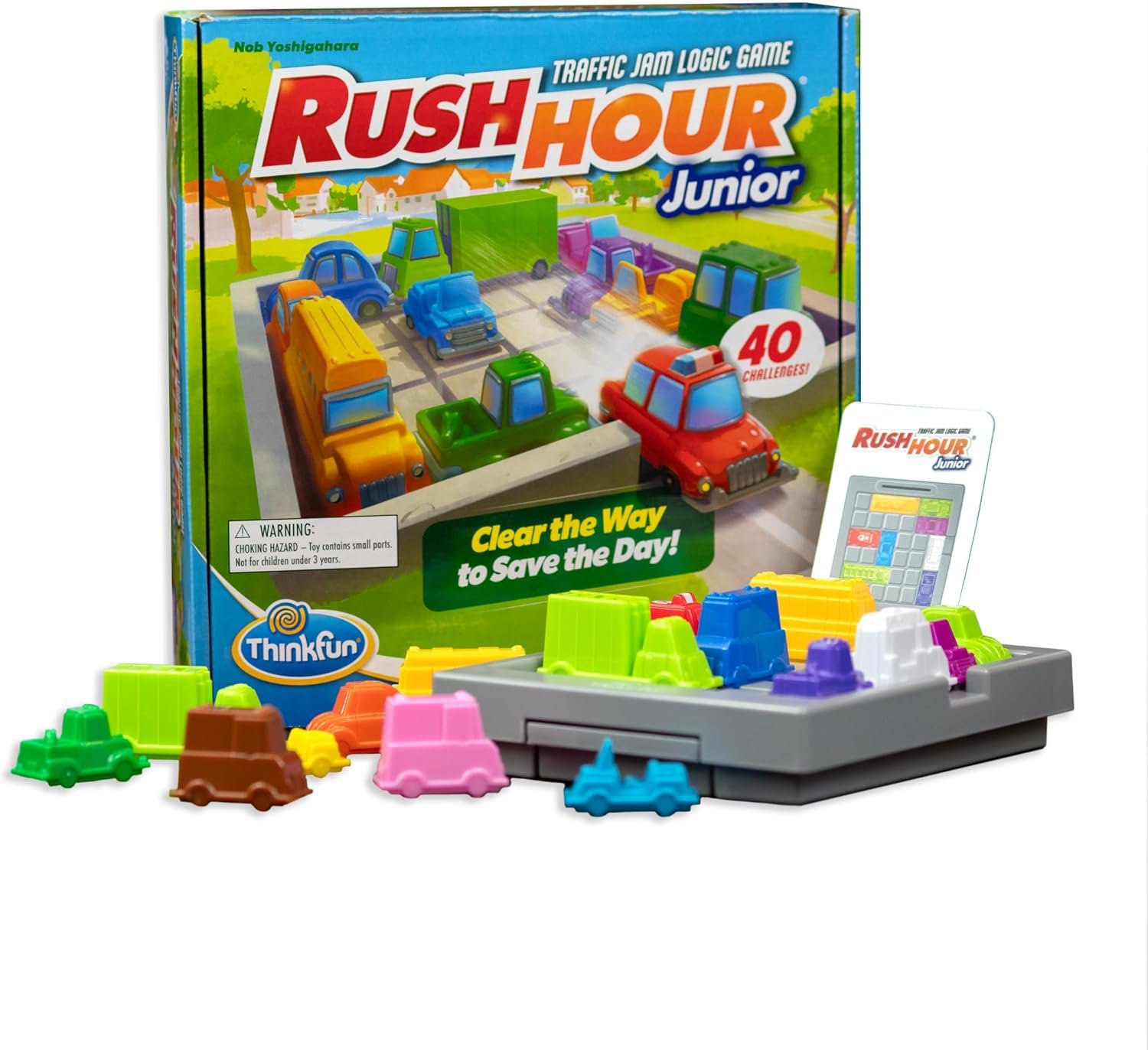 ThinkFun Rush Hour Junior – Classic Traffic Jam Logic Game – New Look for 2024 – STEM Toy for Kids – Engaging Puzzles for Ages 5 and Up – Junior Edition – MESH Accredited