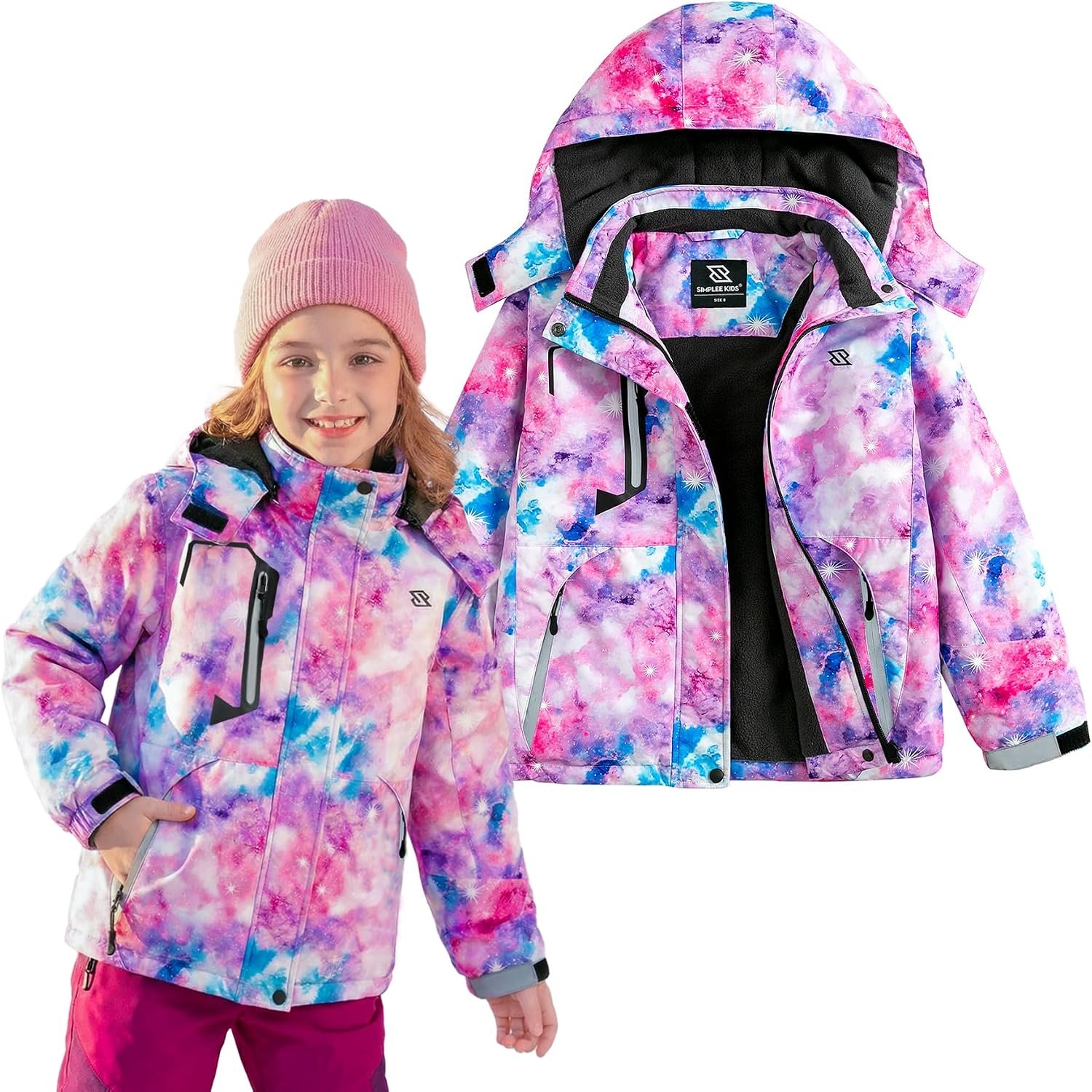 Girls Winter Ski Jacket,Waterproof | Warm Fleece Lining and Windproof Shell,Winter Snowboarding and Skiing ,for Teen and Little Girls