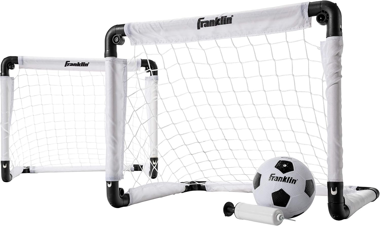Franklin Sports Kids Mini Soccer Goal Set – Backyard/Indoor Mini Net and Ball with Pump – 22″ x 17″