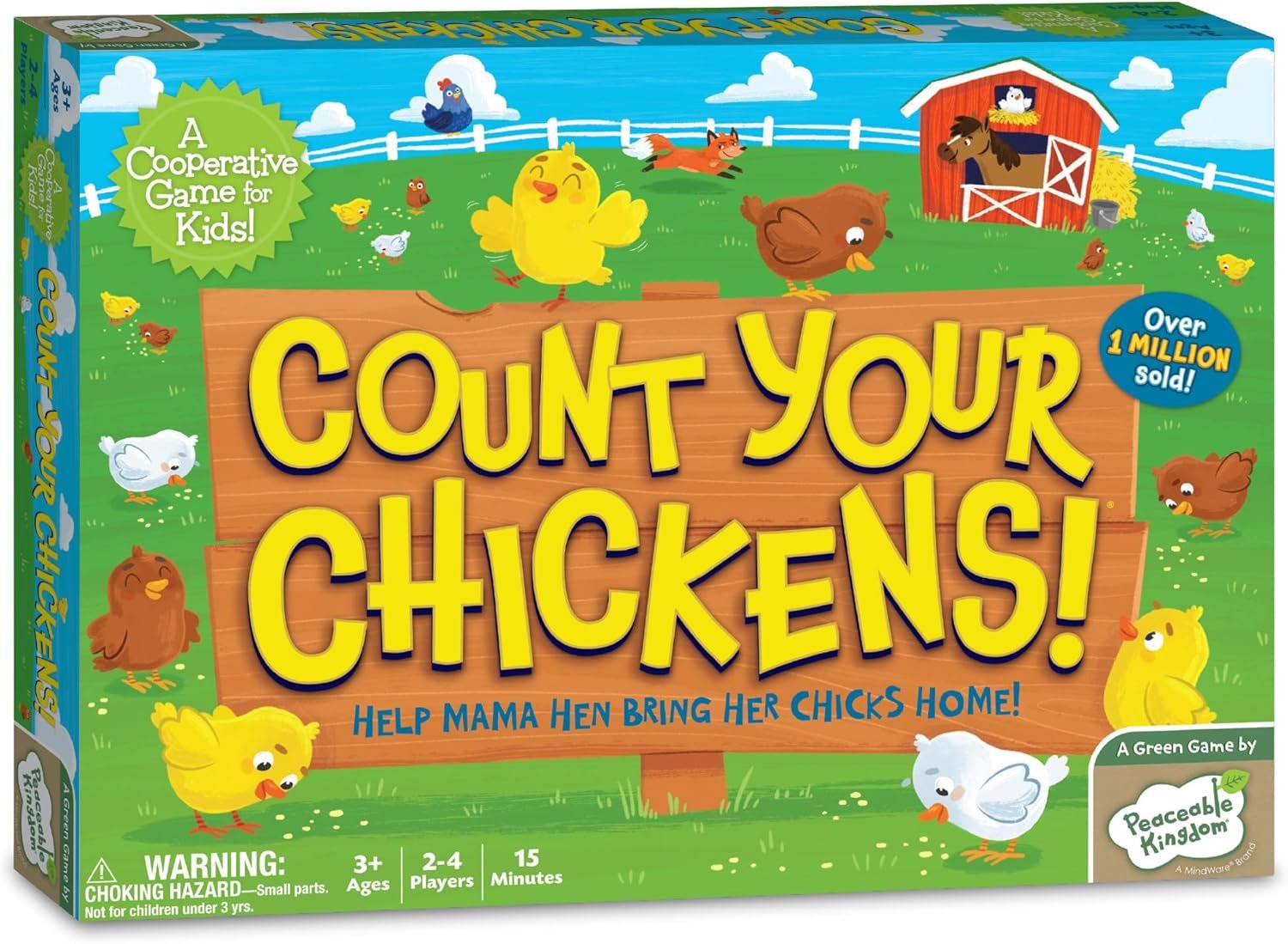 Peaceable Kingdom Count Your Chickens Award Winning Cooperative Counting Game for Kids | Award-winning cooperative counting game—help the hen gather all 40 chicks. Builds early math skills, great for ages 3+