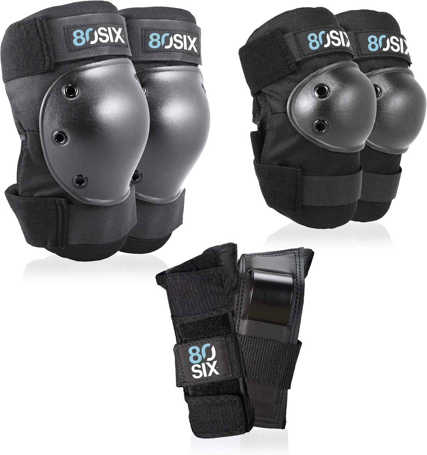 80SIX Multi-Sport Pad Set– Protective Gear for Skateboarding, Biking, Roller Skating, and Scooter