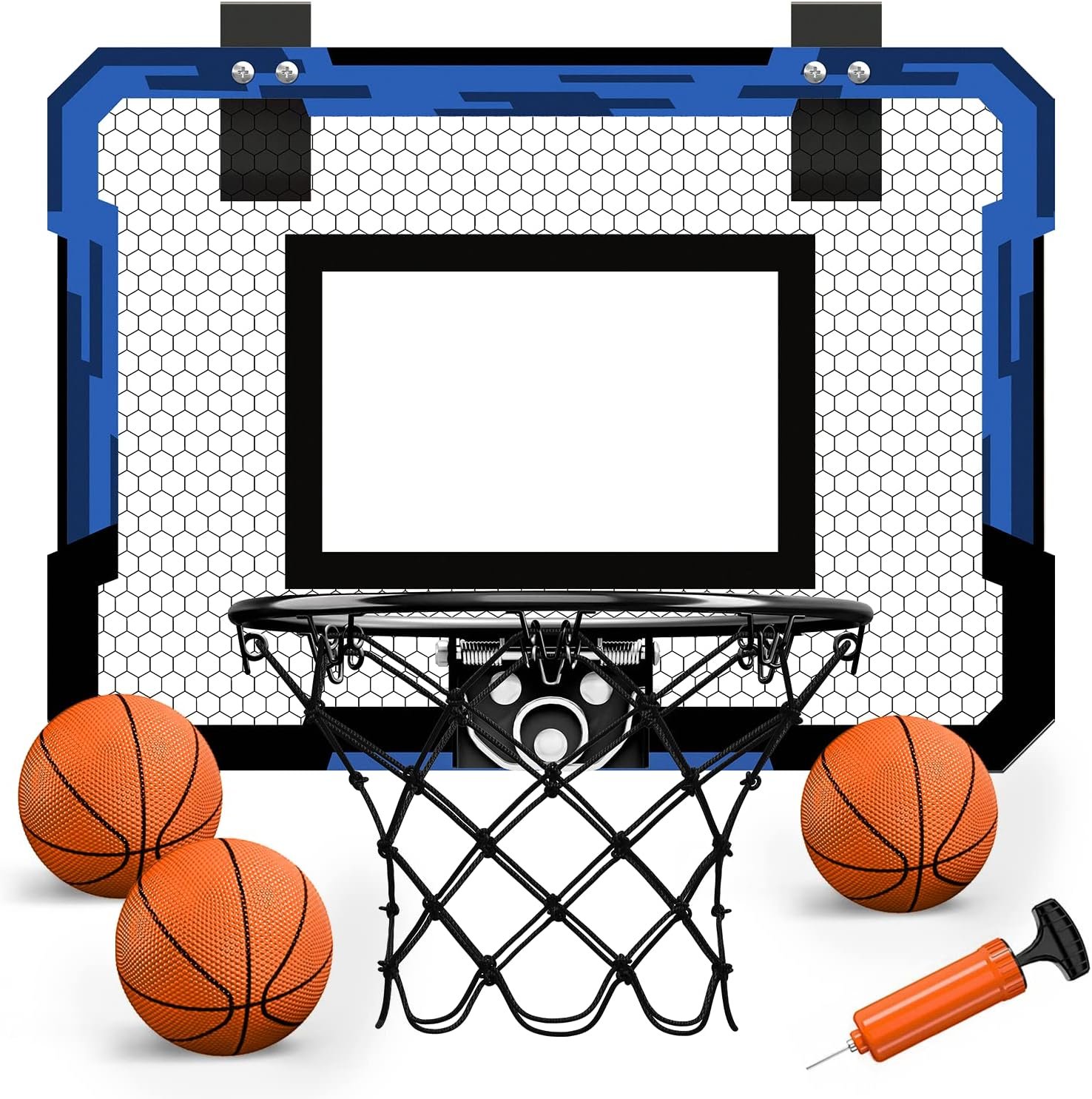 QDRAGON Mini Basketball Hoop | Over The Door Indoor, with 3 Balls/Inflator/Breakaway Rim, Basketball Toy Gifts for Kids and Adults, Suit for Bedroom/Office