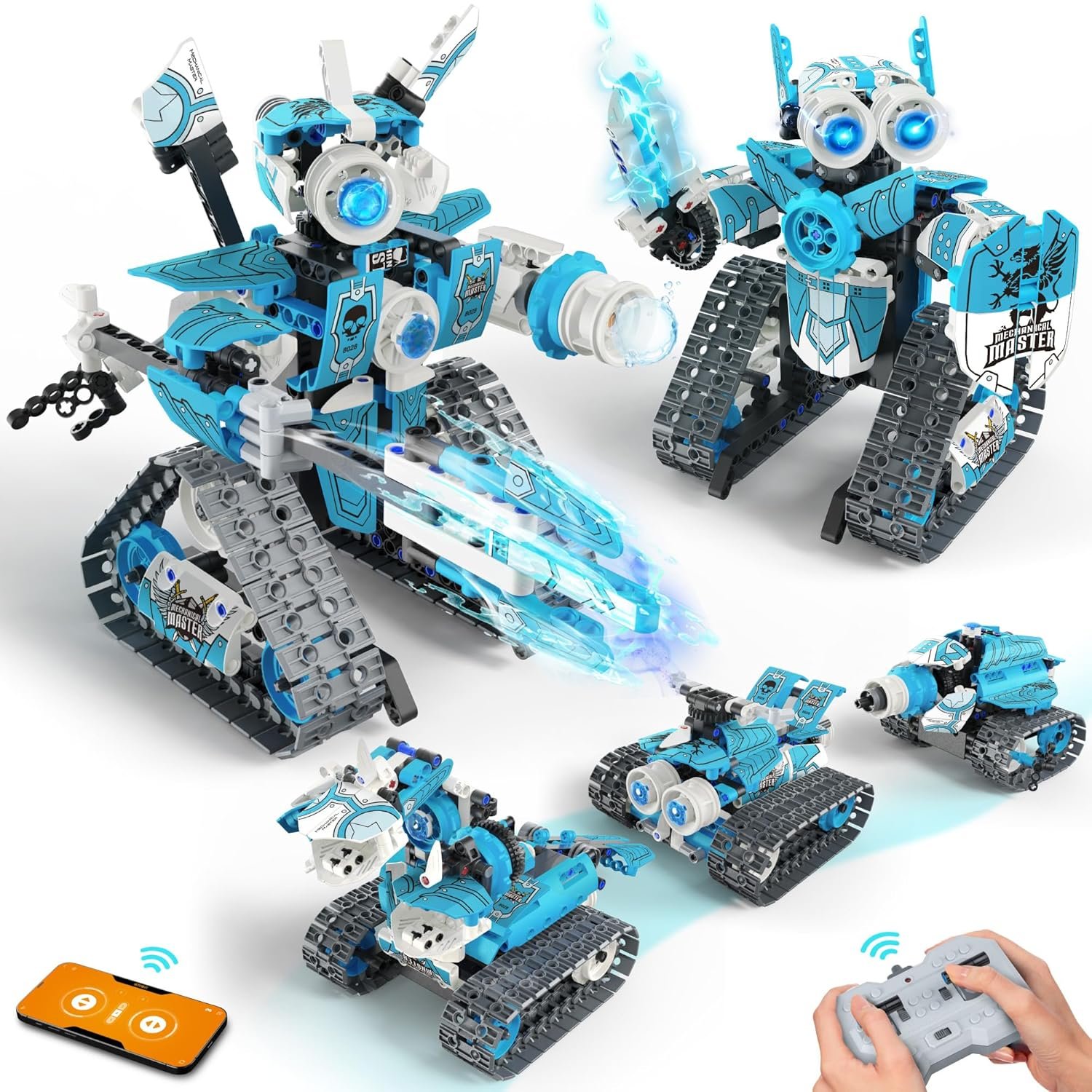 Opmind 5-in-1 STEM RC Robot Building Kit – 408PCS, Gift for Boys Ages 8-13 | STEM Toys for Ages 8-13, DIY Building Toys for Boys, APP Remote Control Robot, Educational Engineering Robotics Kit for Kids