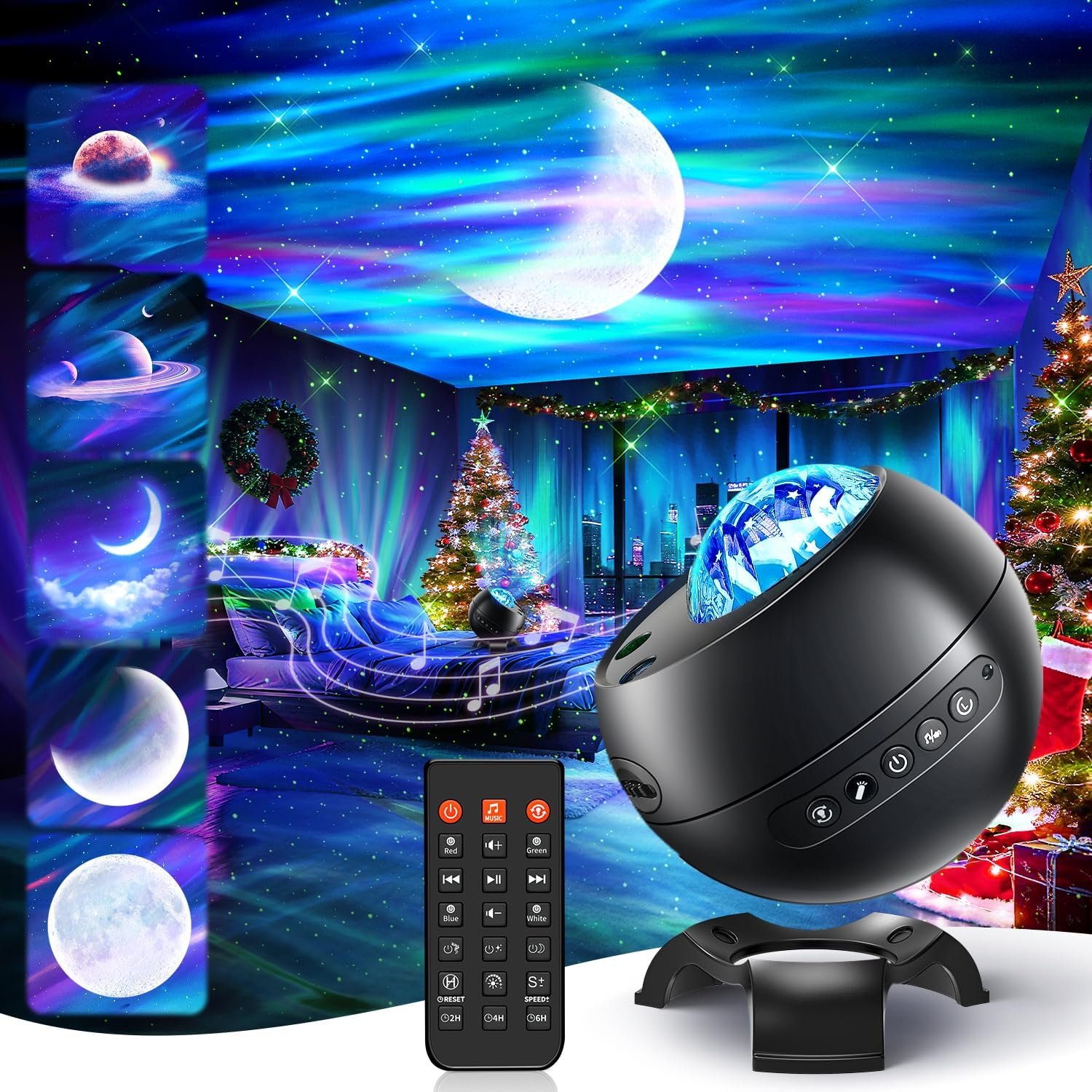 One Fire Northern Lights Projector Galaxy 7-15 Year Old Boy Birthday Gifts | Galaxy Projector for Bedroom,300+Colors Modes Aurora Light,15White Noise Sound Machine&Bluetooth Star Projector Galaxy Lights