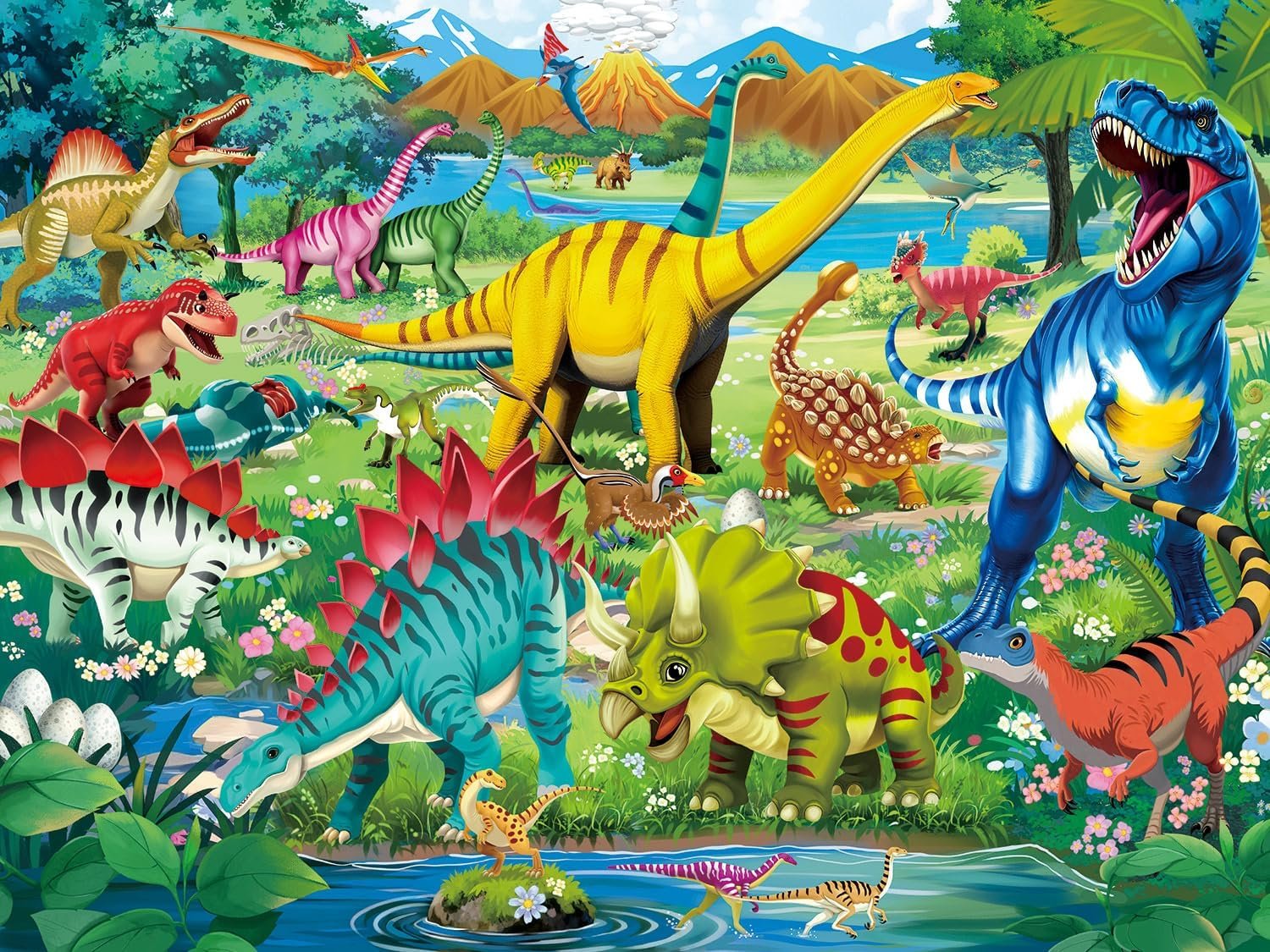 100 Piece Puzzles for Kids Ages 4-6 6-8 8-10, Educational Dinosaur Toys | 100 Piece Dinosaur Learning Educational Jigsaw Puzzles, Kids Puzzles Ages 5-8 Gifts for Girls Boys – Every Piece is Unique