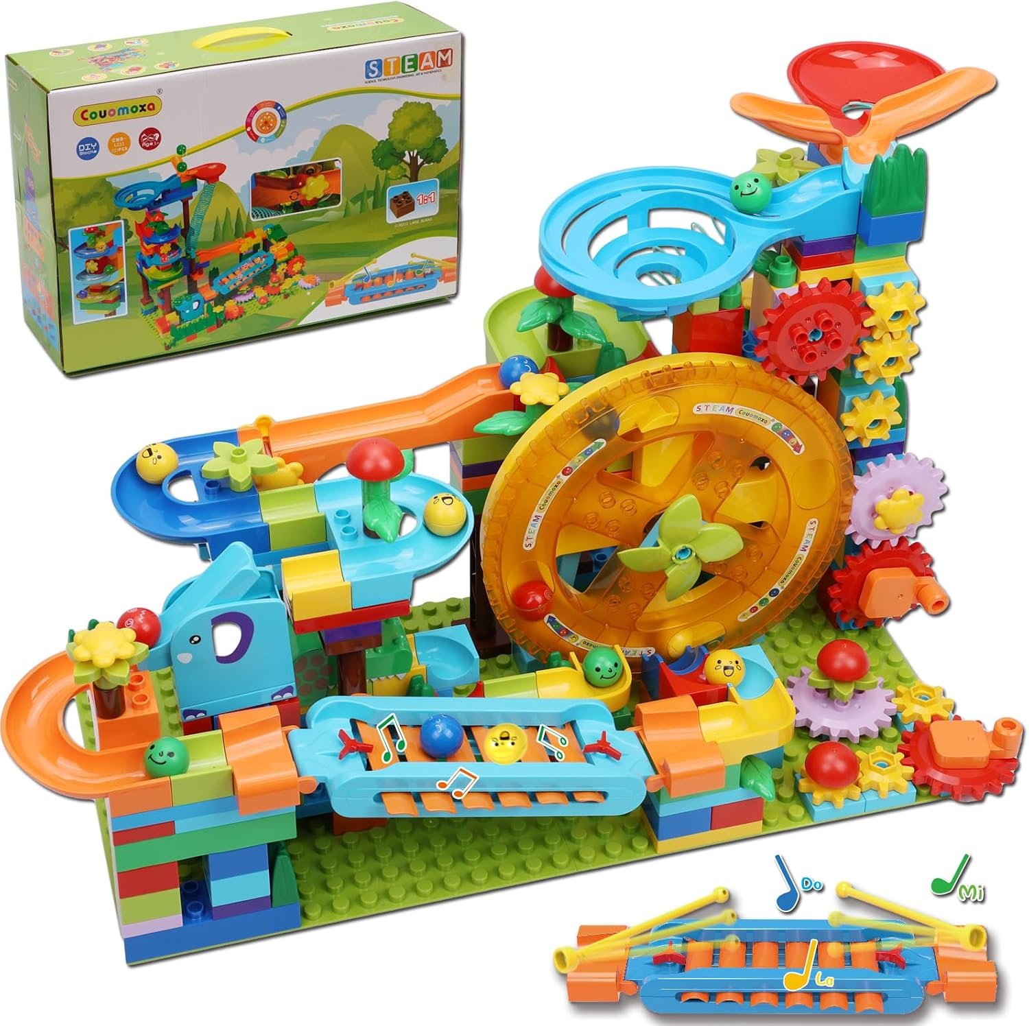 Premium Marble Run Building Bocks Toy: 233-Piece Advanced STEM Toy for Kids | Luxury Educational Gift for Kids 3-8 – Creative Catapult Track Designs – Perfect Christmas Birthday Present for Boys Girls