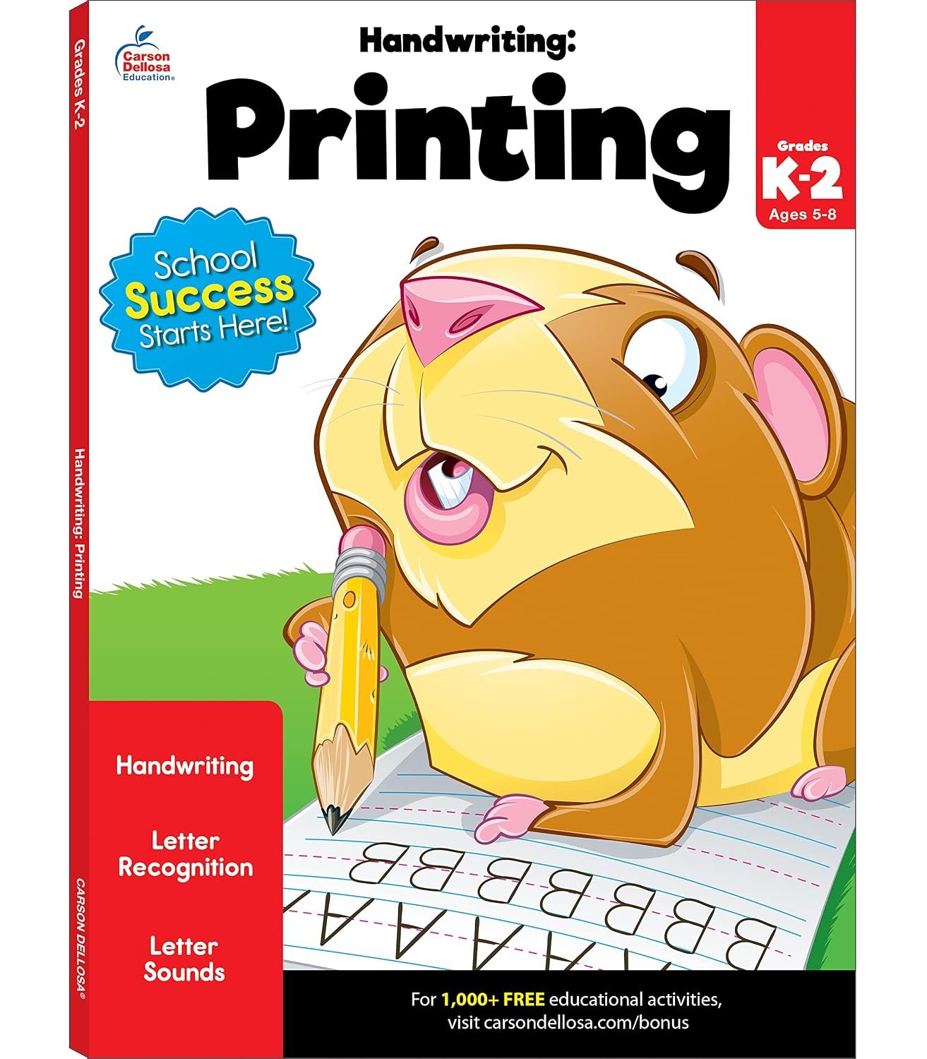Carson Dellosa K-2 Printing Handwriting Workbook, Writing Book for Kindergarten, 1st and 2nd Grade With Letter Tracing Activities, Classroom or Homeschool Curriculum