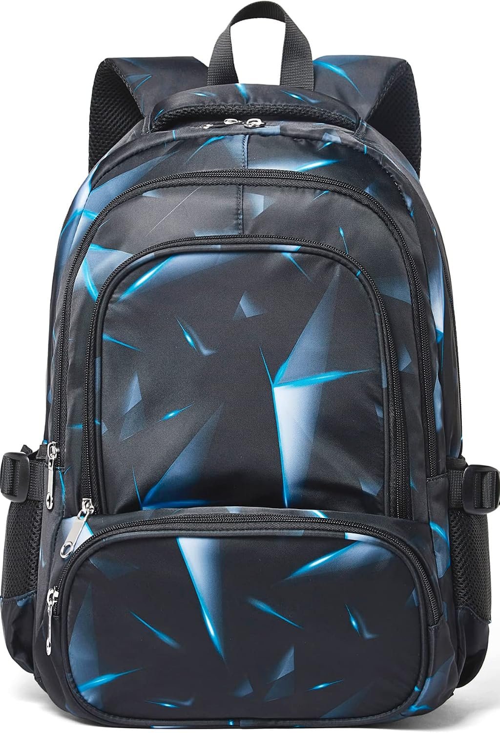 Kids Backpack for Boys Elementary Primary Middle School Bags for Childs Book Bags Bookbags Lightweight Padded Straps Back to School Mochilas para Niños 17″ Black/Blue
