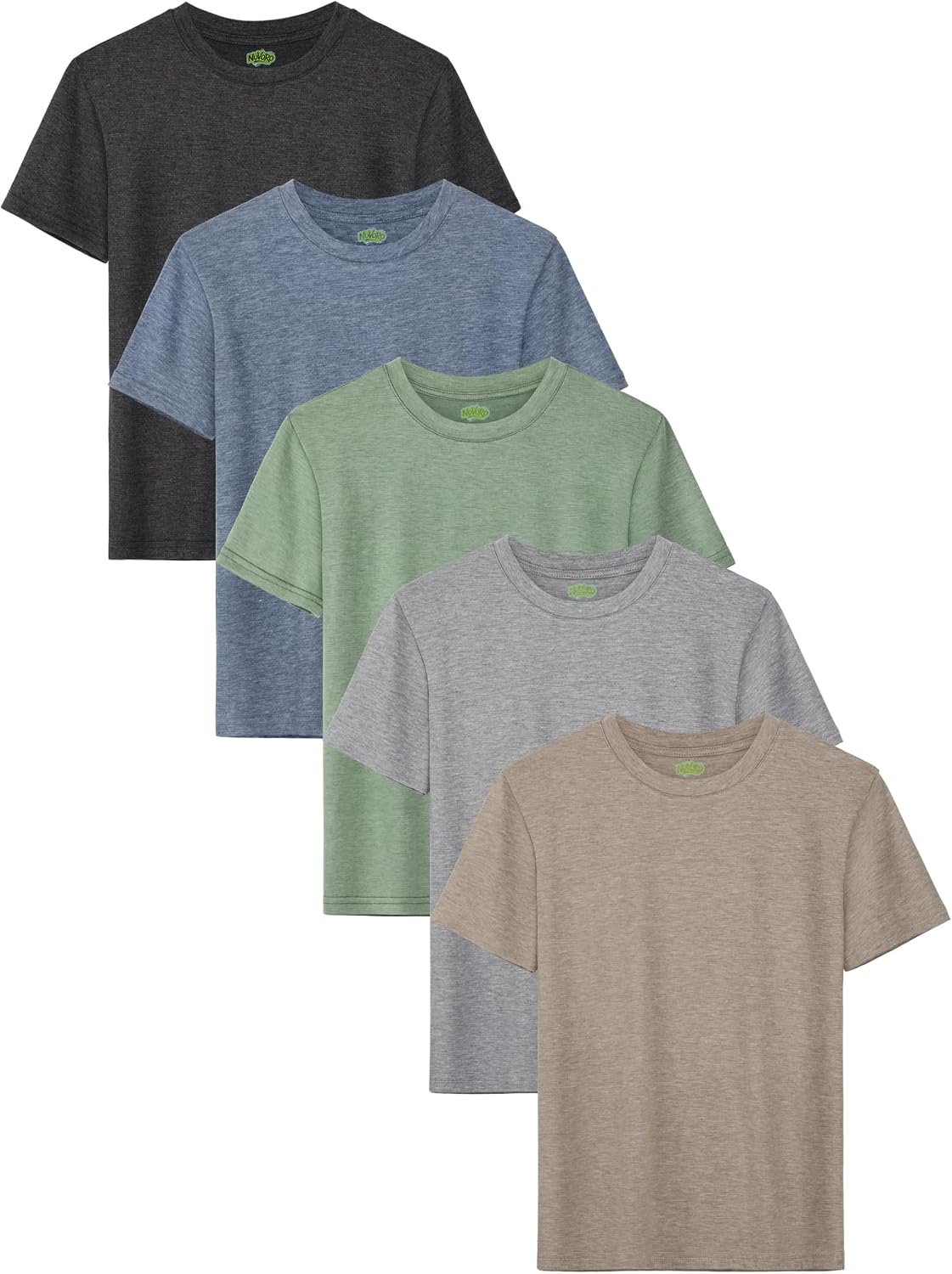 5 Pack Boys Shirts Short Sleeve Boys Tshirts Kids T-Shirts Summer Clothes | Classic Fit Tees for 2T to 18Y, Cotton Blend, Breathable, Lightweight, Sweat-Absorbing Boys Clothes for School/Play/Home