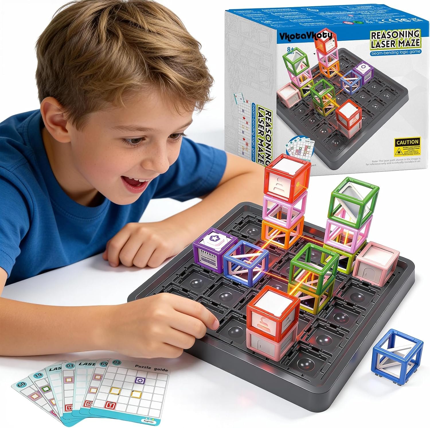 2026 New Laser Maze Reasoning Game, STEM Toys for Ages 8-13 with 60+ Challenges Puzzle Game, Board Games for 8-13 Years Old Children Gift, Learning Education Toys for Space & Logic – 37 Pcs