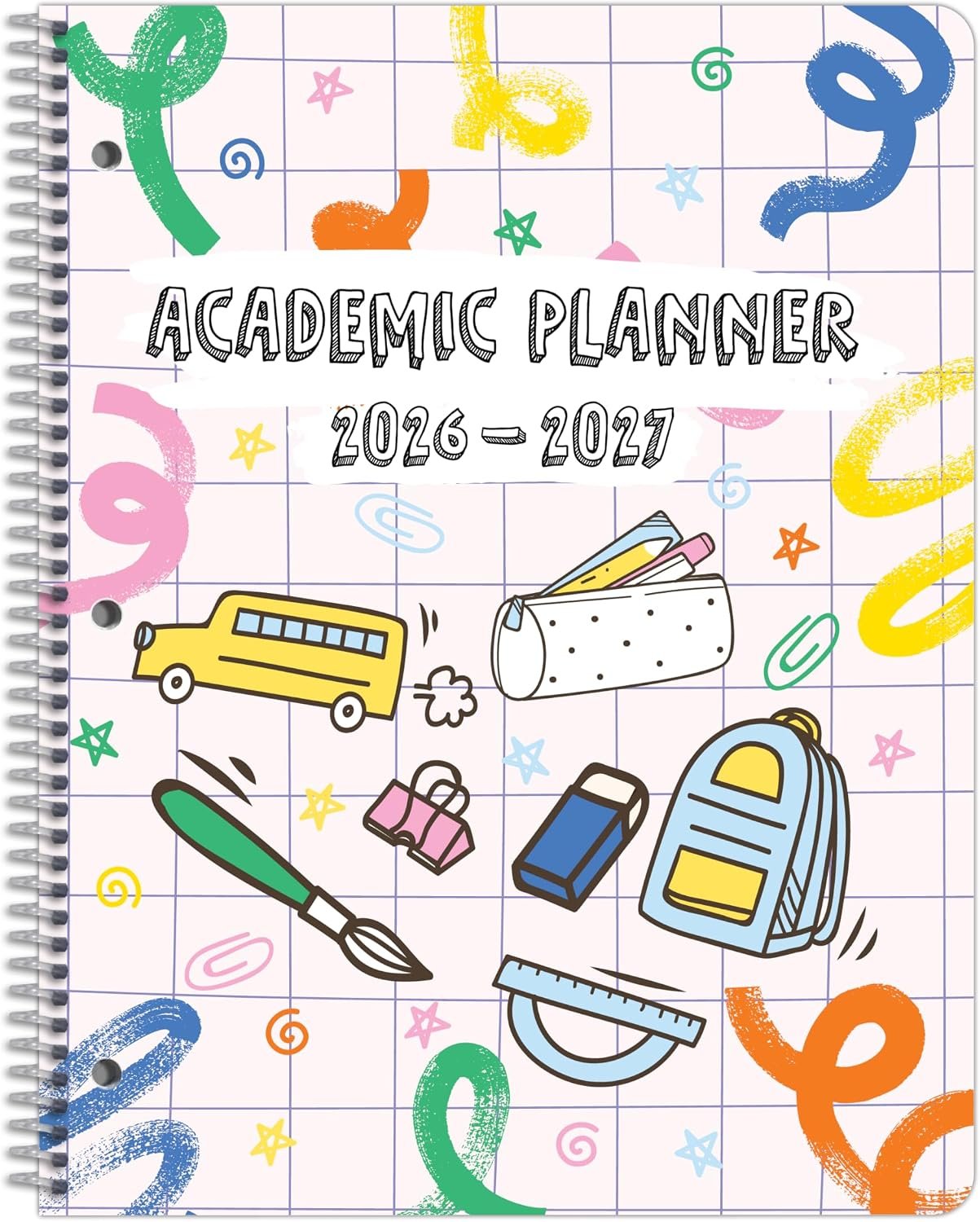 School Planner for Elementary Students 2026-27, Create, 8.5 x 11 | Pink Elementary Planner, Monthly & Weekly Planning, Large, Spiral Bound, Dated July 2026 – June 2027