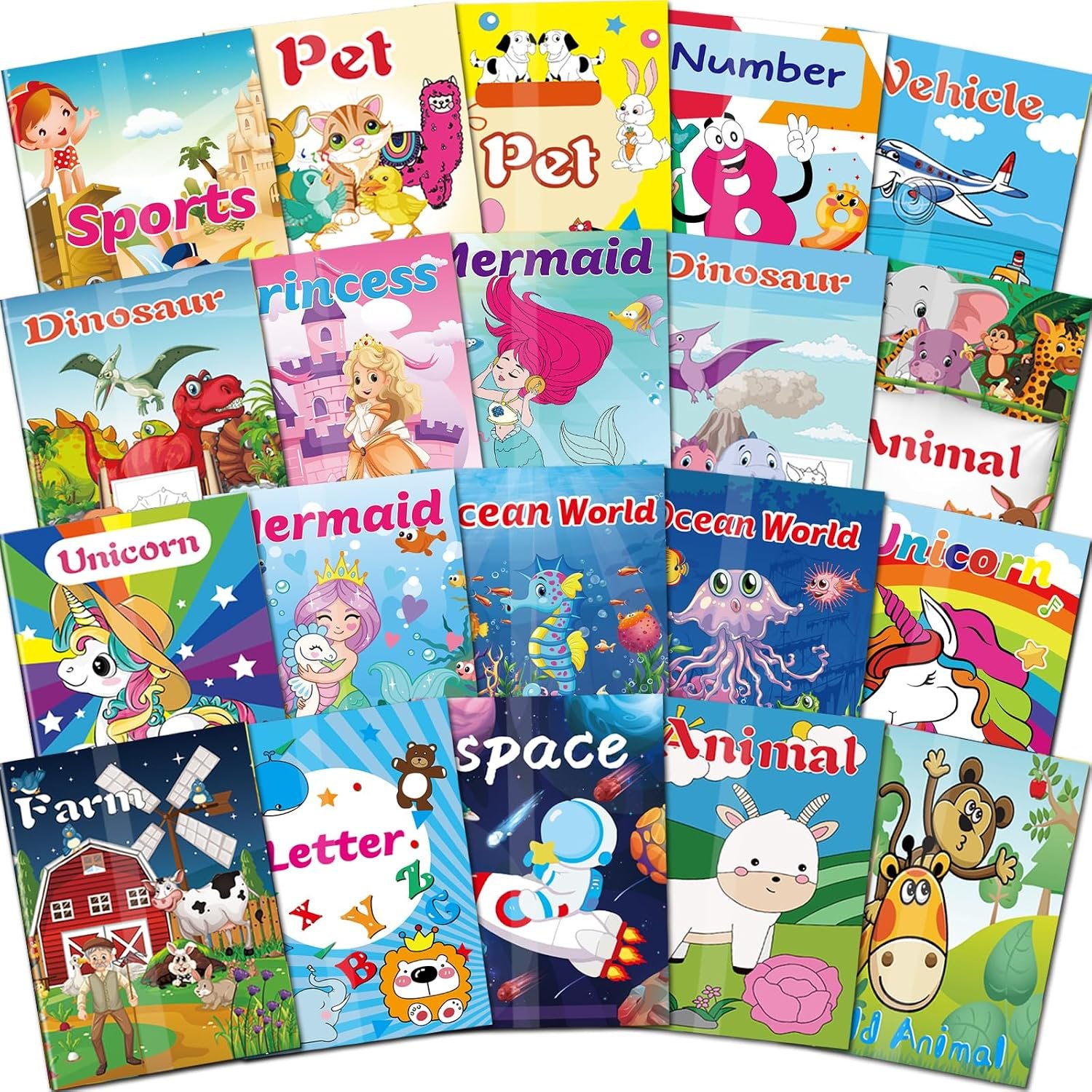 Kalysky 20Pack Mini Coloring Books for Kids Ages 4-8 (5.1 x 7 inch),Bulk Coloring Book for Toddlers Ages 2-4,Coloring Books for Kids Party Favors,Birthday Goodie Bags Stuffers for Boys Girls