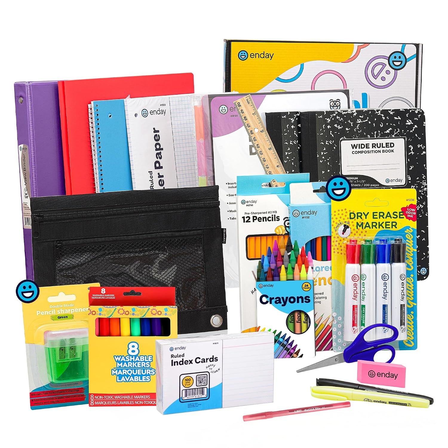 Enday 4th and 5th Grade School Supplies Kit – 79 Piece Back to School Supplies Kit, Premium Quality Kids School Supplies for Girls & Boys, Fourth & Fifth Grade Elementary School Supplies for Kids
