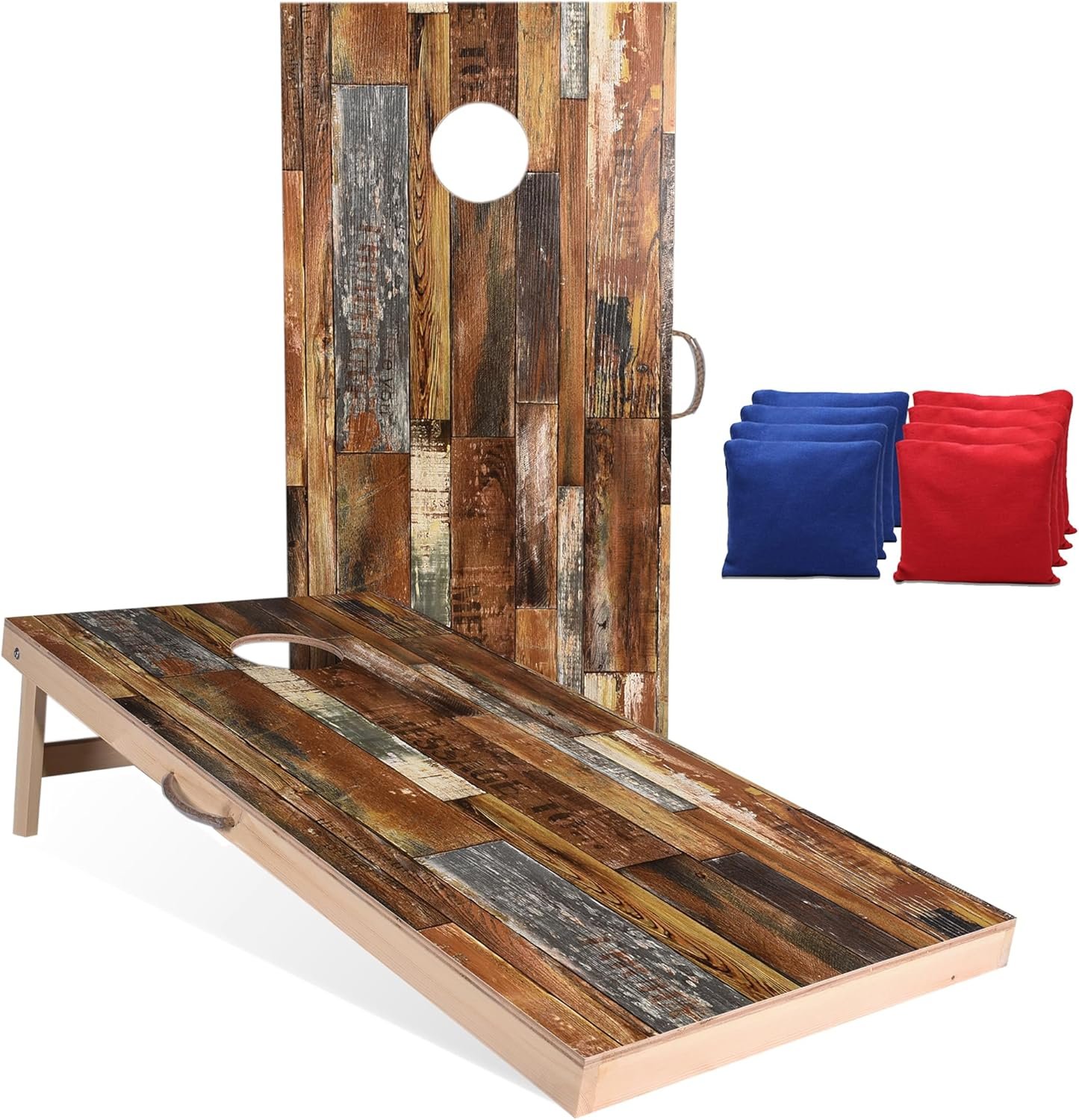 Sportdo 4×2 ft Solid Wood Cornhole Set with 8 Bean Bags, Regulation Size Cornhole Board Set for Adults, Cornhole Game Set for Tailgate Backyard Toss Games Indoor&Outdoor Activities