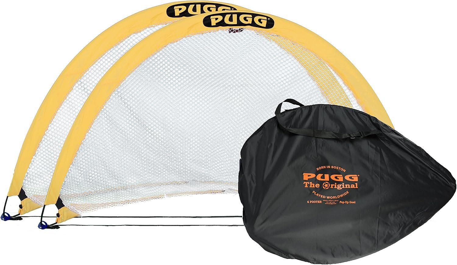 PUGG Pop Up Soccer Goal | Portable Training Set With Knitted Poly Net, The Original Pickup Game Goal, Includes Two Goals & Bag