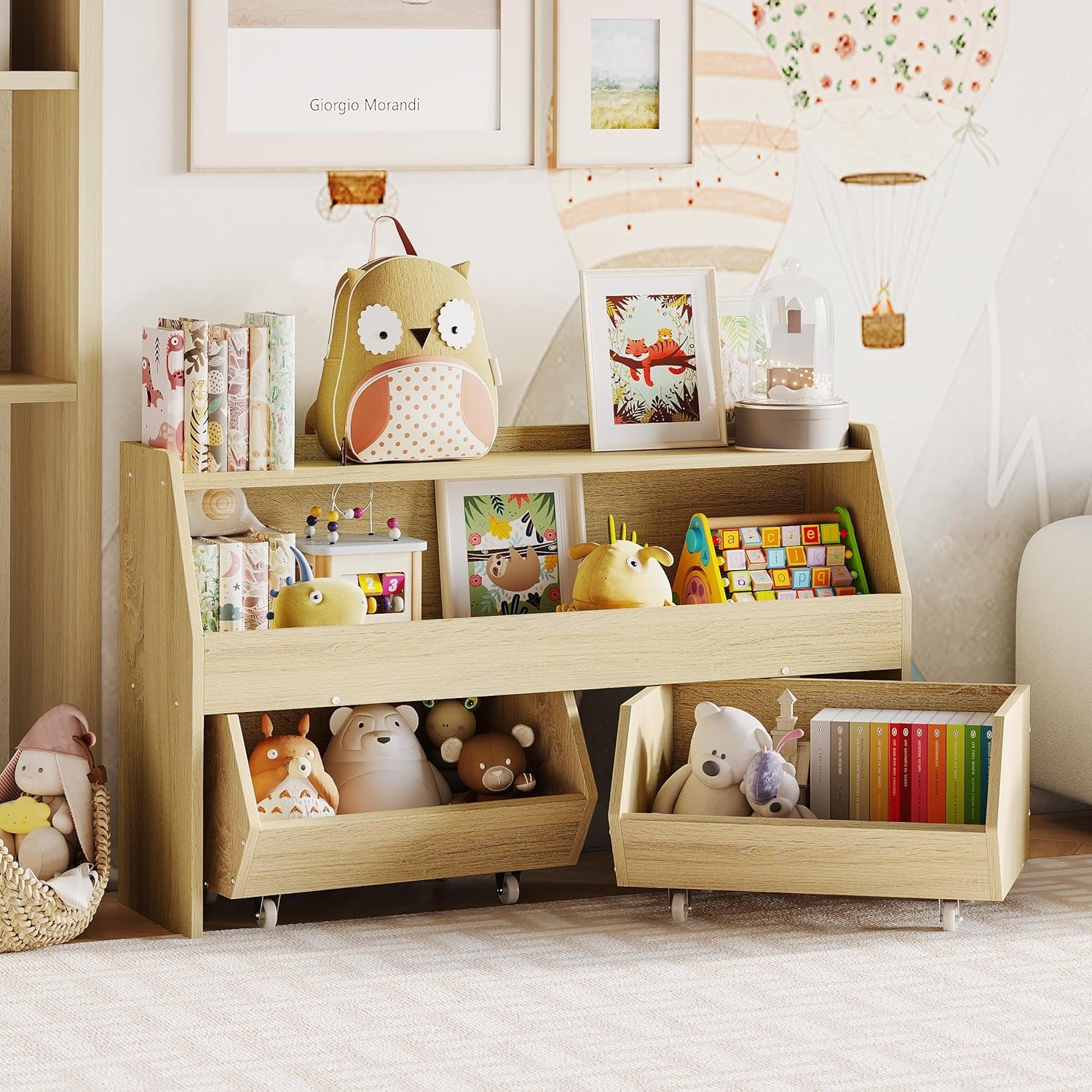 Kids Toy Storage Organizer, Kids Toy Organizer, Playroom Organization | 2 Movable Drawers Encourage Good Organization Habits, Organizador de Juguetes, Toddler Toy Storage, Nursery Toy Storage