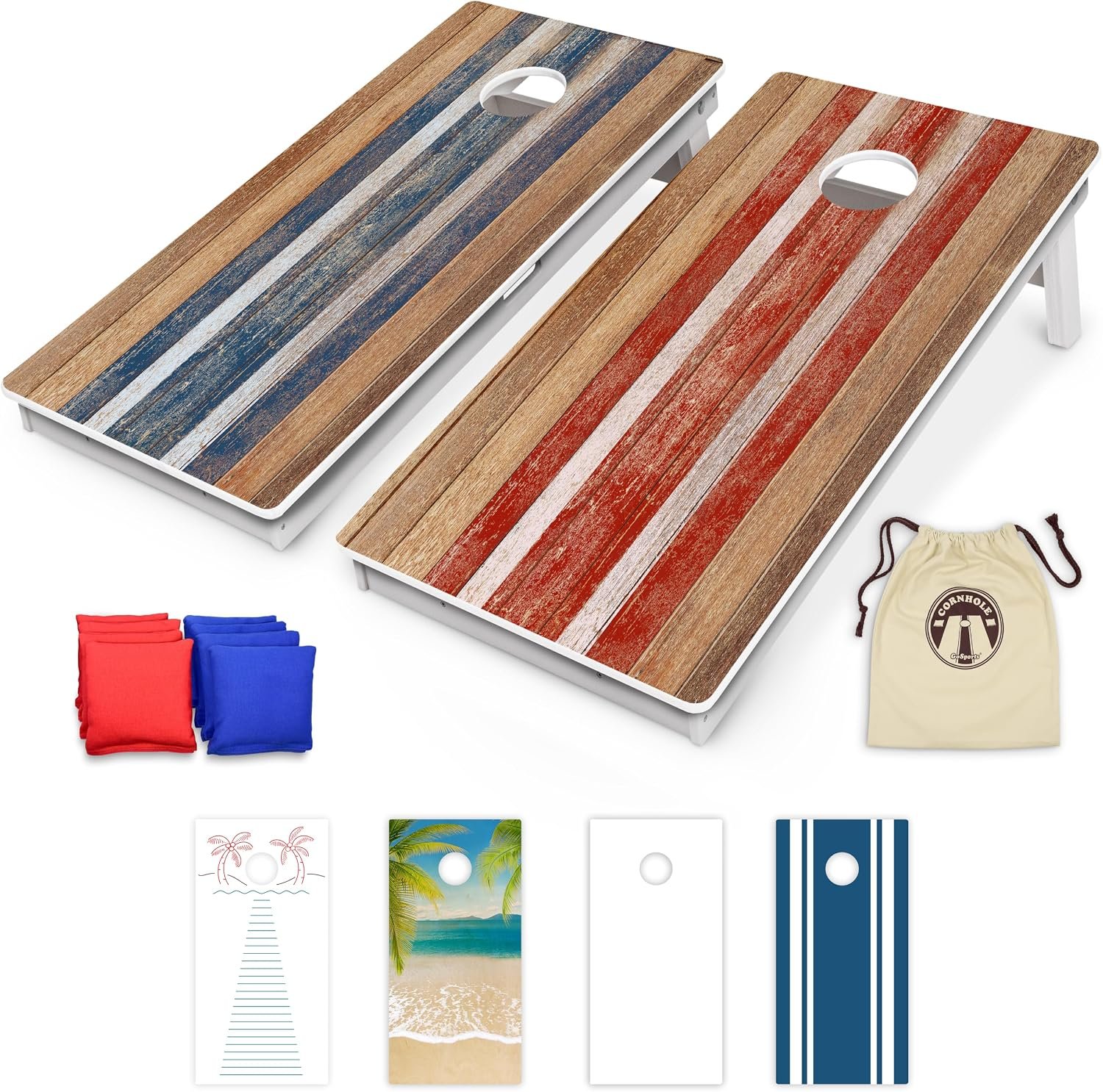 GoSports 4 x 2 ft Commercial Ultra Durable Cornhole Board Set – All-Weather Regulation Size, Ready-to-Play for Family Backyard Games, Tailgates, Outdoor Party, and Venues