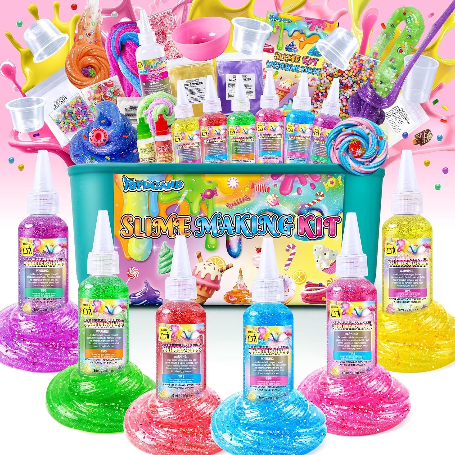 DIY Slime Kit for Girls, Galaxy Confetti Slime Making Kit for Girls | Butter, Foam, Cloud Slime with Add-ins, Foam Balls, Charms, Party Favors Gift Toys for Kids 3-12