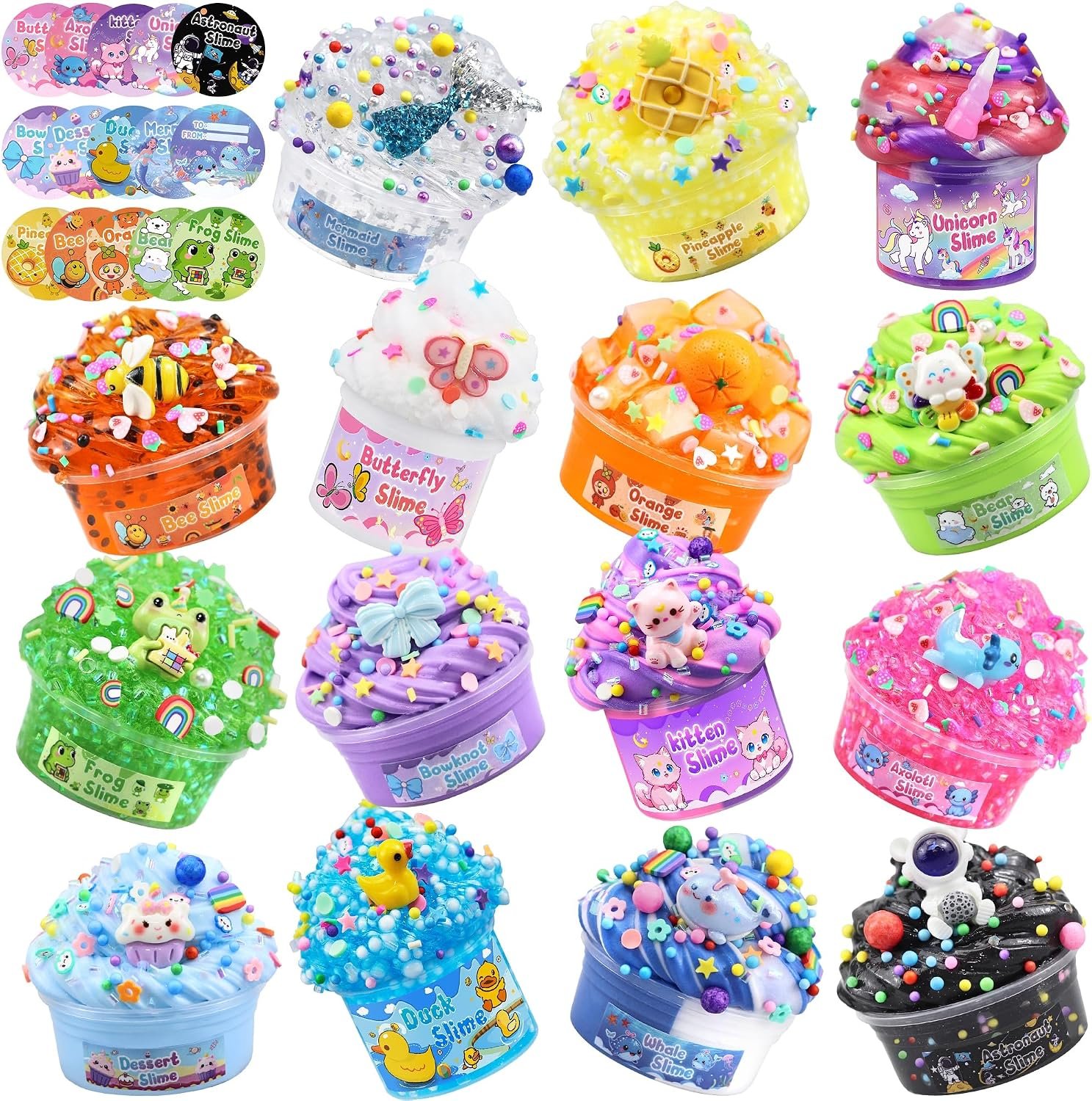 15 Pack Slime Kit, 25OZ Soft DIY Slime Toy, Ideal Party Favors Kids Gift | Slime Packs,Crunchy Slime with Beads,Slime Kit Bulk,Slime Kits for Girls 8-12,Birthday Gifts Classroom Prizes for Kids