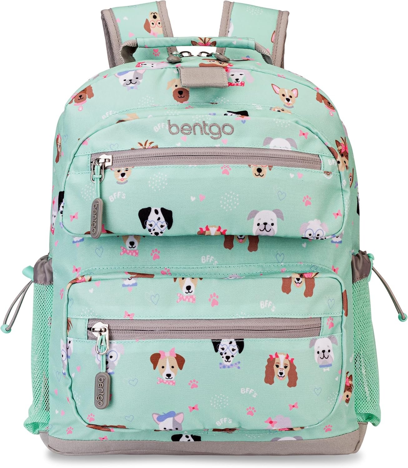 Bentgo Kids Print Durable & Water-Resistant Backpack | Lightweight 14” Backpack for School, Travel, & Daycare, Ages 4+, & Loop for Lunch Bag (Puppy Love)