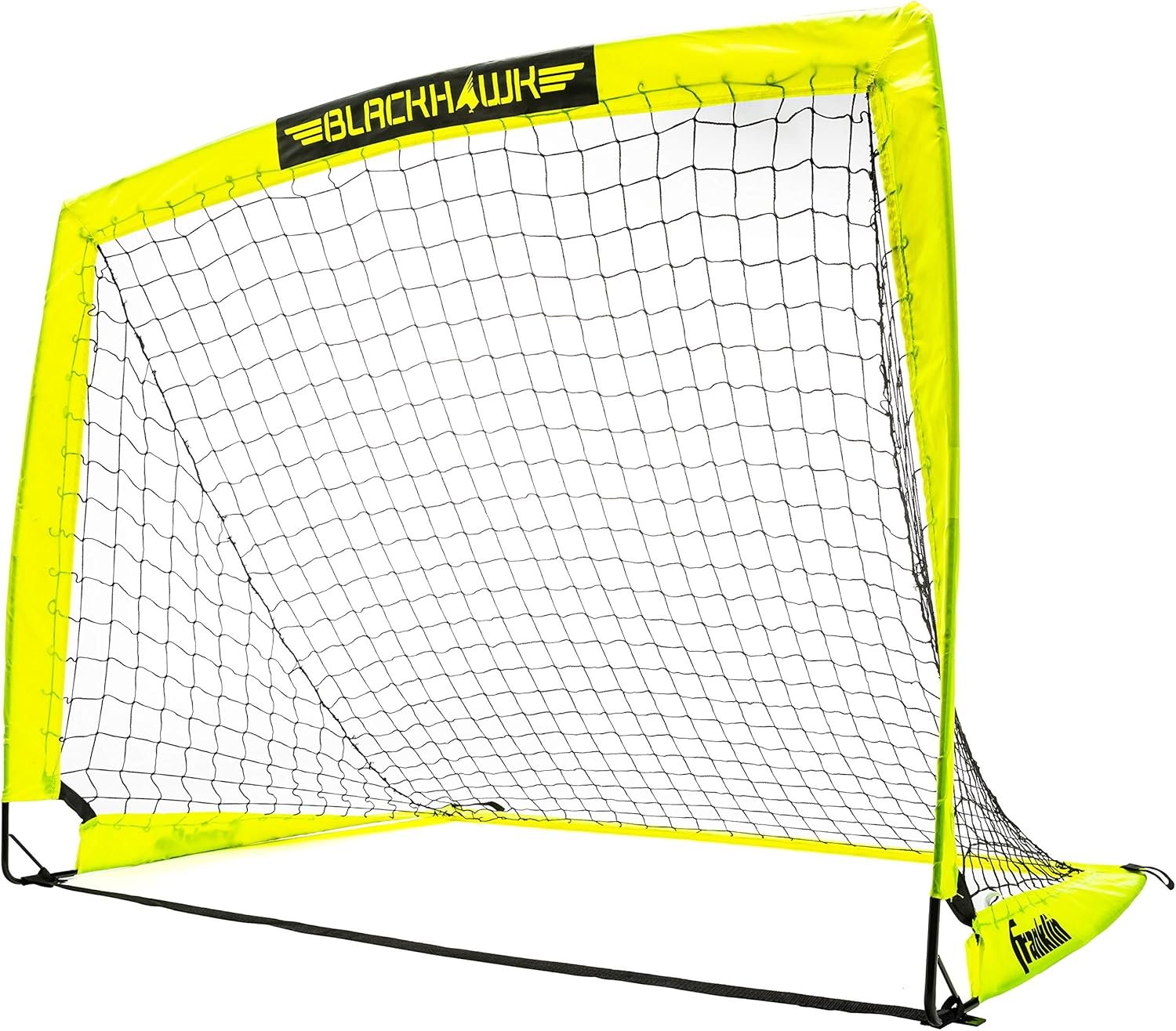 Franklin Sports Blackhawk Backyard Soccer Goal – Portable Pop Up Soccer Nets – Youth + Adult Folding Indoor + Outdoor Goals – Multiple Sizes + Colors
