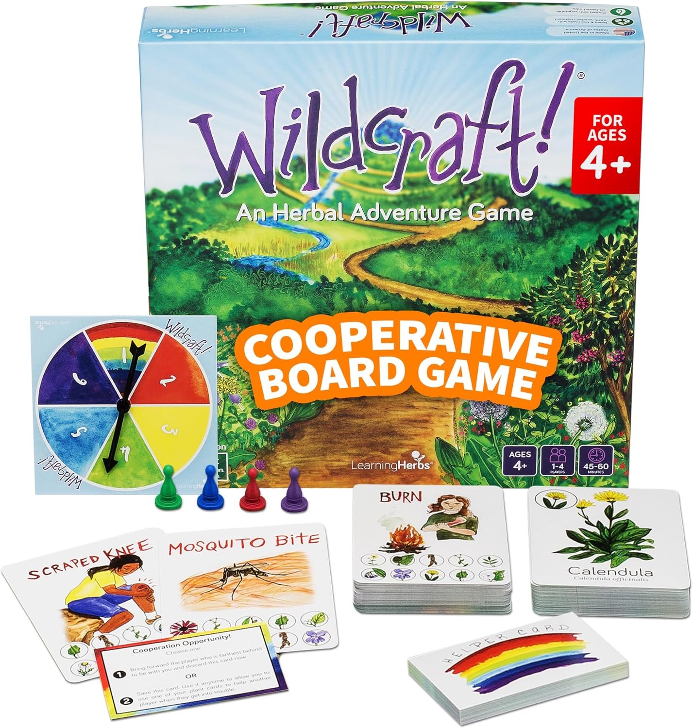 Wildcraft! Cooperative Board Game, Learn 25 Herbs, Family Game for Kids 4+ | Herbal Learning Game for Homeschool & Classroom Activities & More, Educational Board Game for Kids 4+ with Bonus Printables