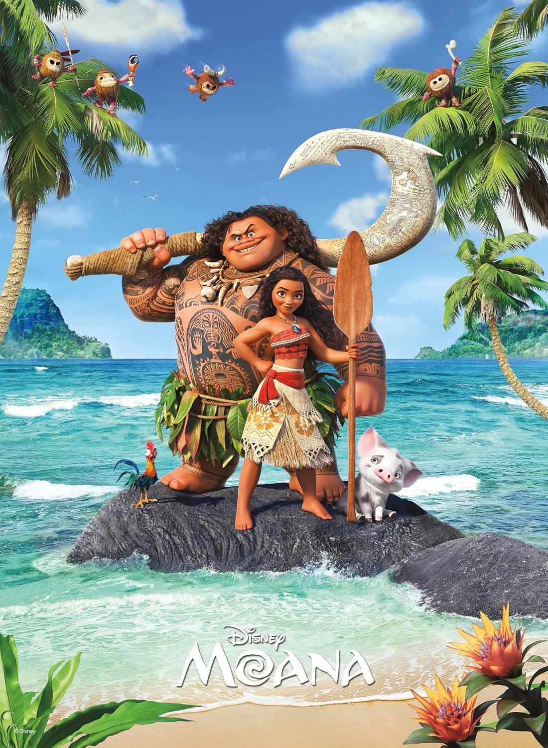 Ceaco – Disney Moana – 100 Piece Jigsaw Puzzle for Kids Ages 6-8 | Officially Licensed, Made in USA, Recycled Puzzle Board, Finished Size 11 x 15 in, Fine Motor Skills, Educational Giftable