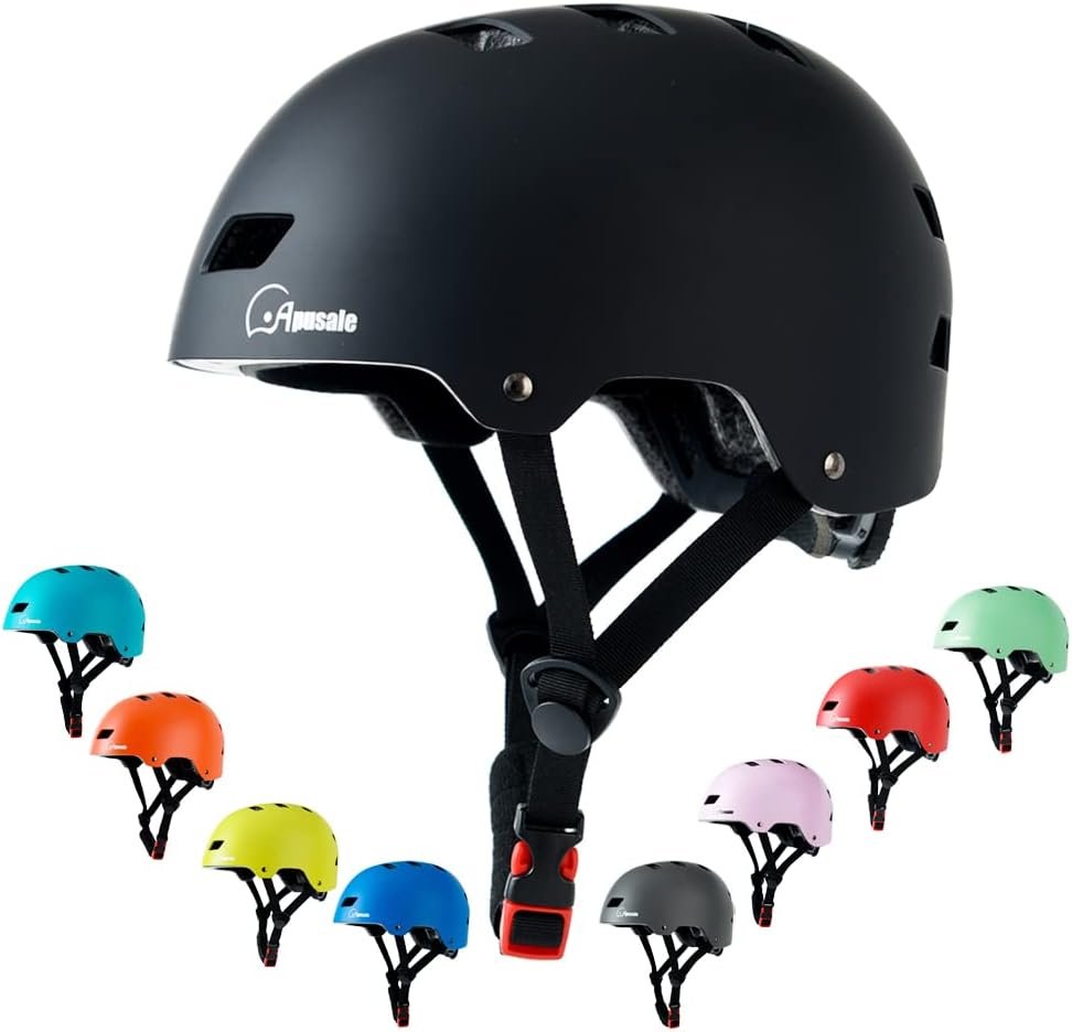 Bike Skateboard Helmet, 3 Sizes for Adult Youth Kids Women Men Boys Girls | Multi-Sport Certified Helmet for Scooter Bicycle Skate, Adjustable Lightweight Ventilated Helmet