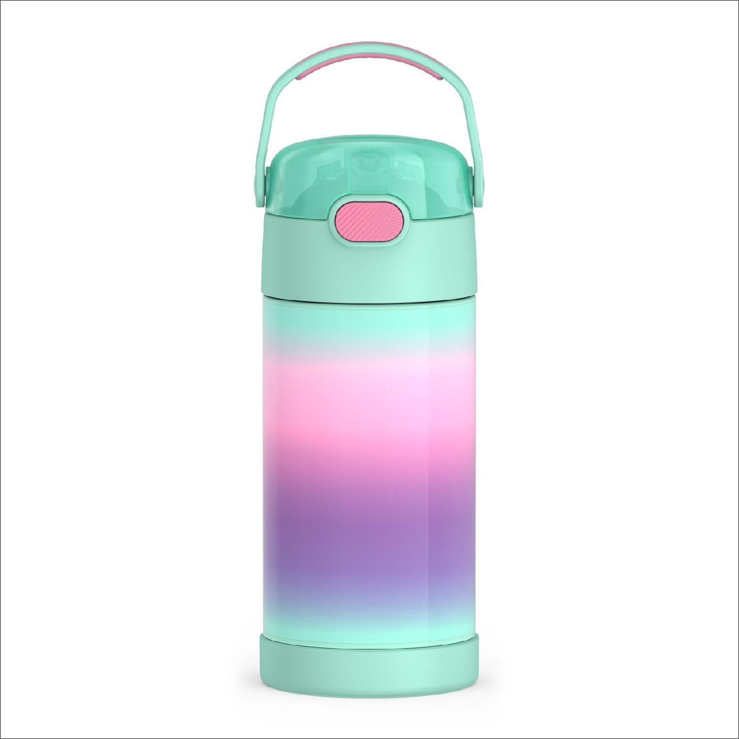 THERMOS FUNTAINER Water Bottle with Straw, 12oz, Mint Ombre | Kids Stainless Steel Insulated Water Bottle, Keeps Drinks Cold Longer for School & Play, BPA-Free